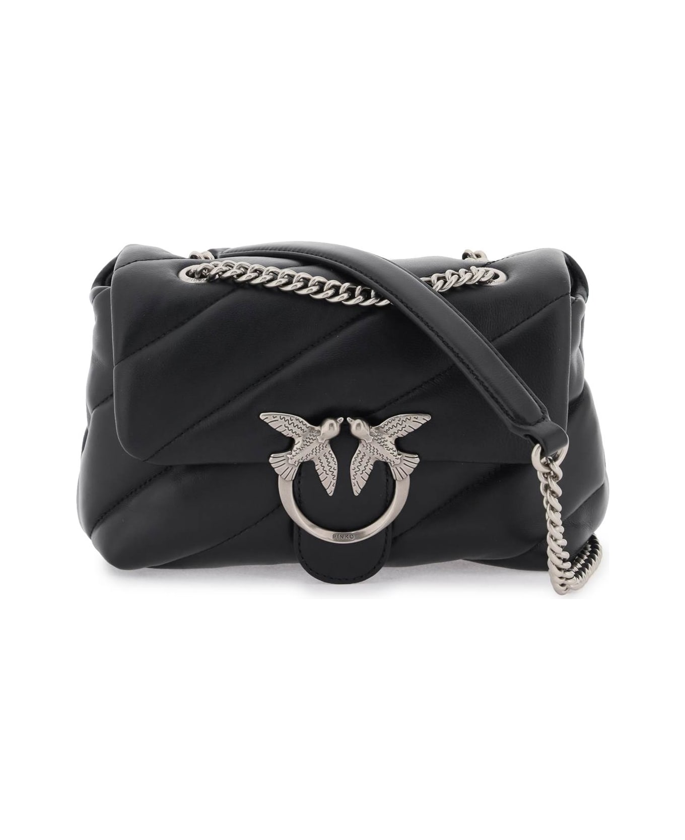 Pinko Love Mini Puff Shoulder Bag - Nero/old Silver