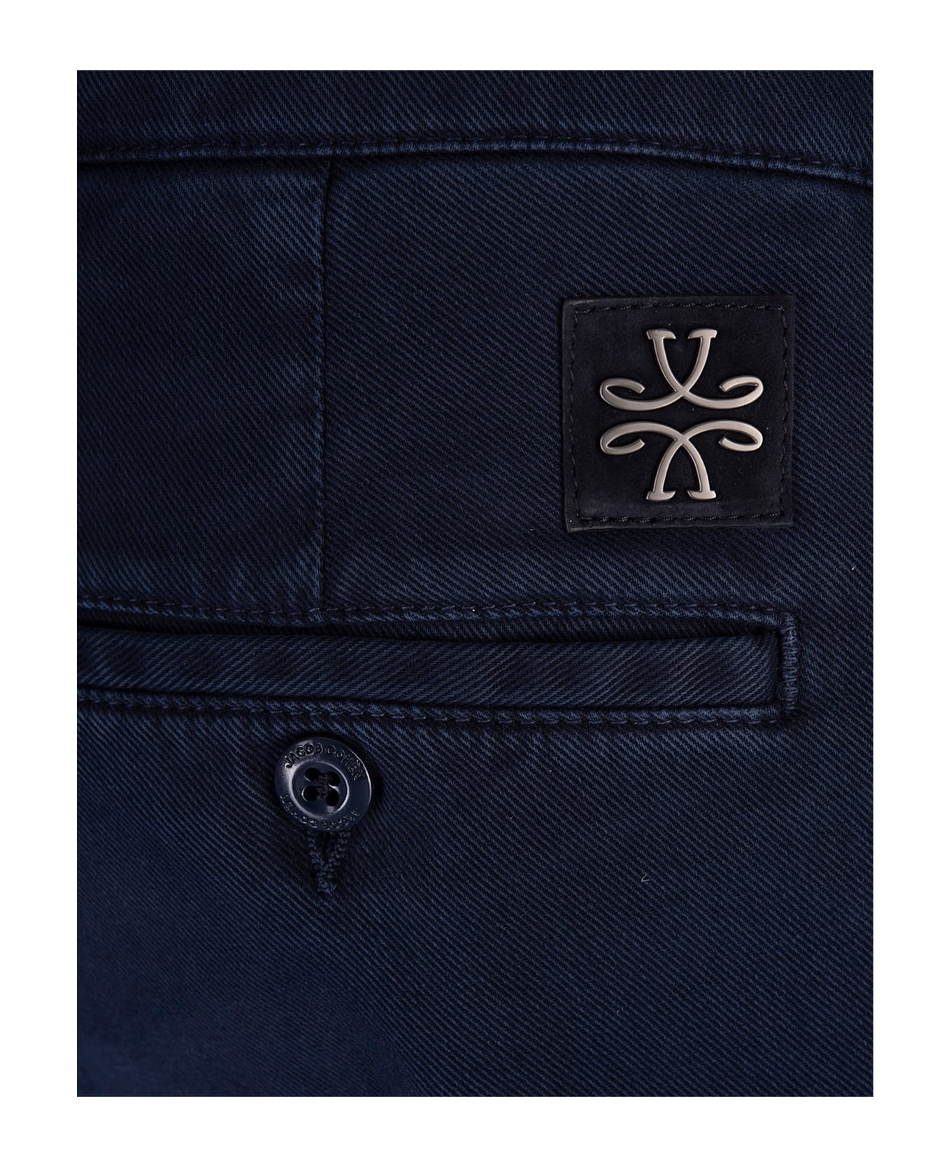 Jacob Cohen Bobby Slim Fit Trousers In Night Blue Garment-dye Twill - Blu