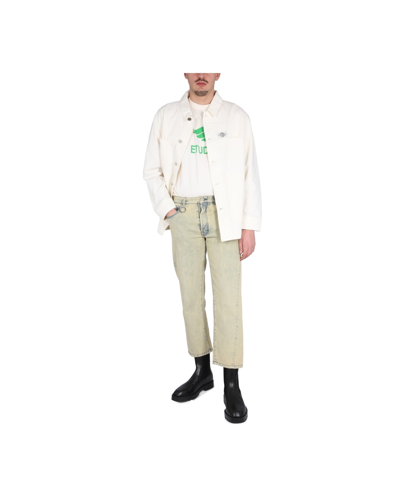 Études Cotton Shirt Jacket - WHITE
