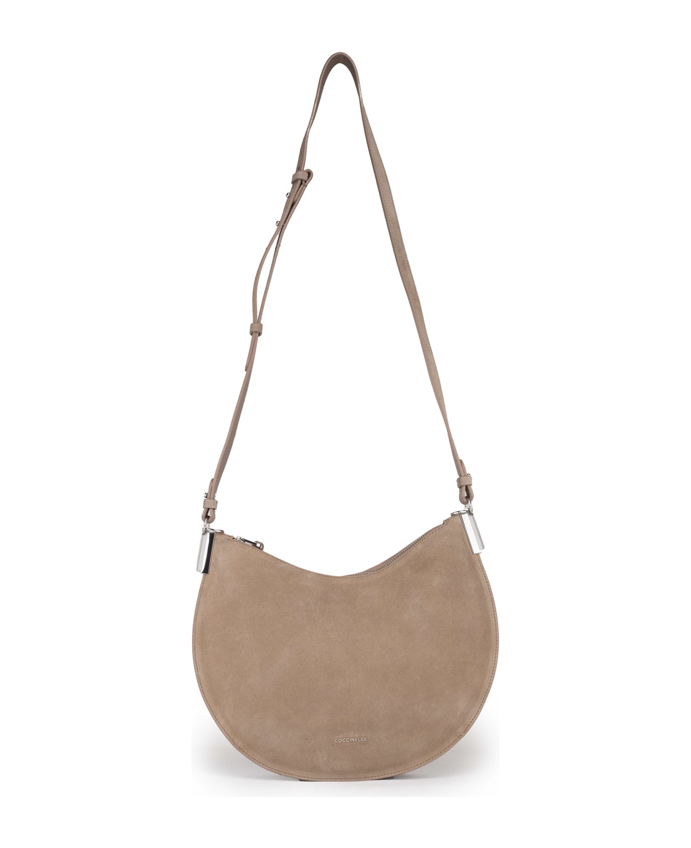 Coccinelle Sunup Medium Bag In Suede - Warm taupe