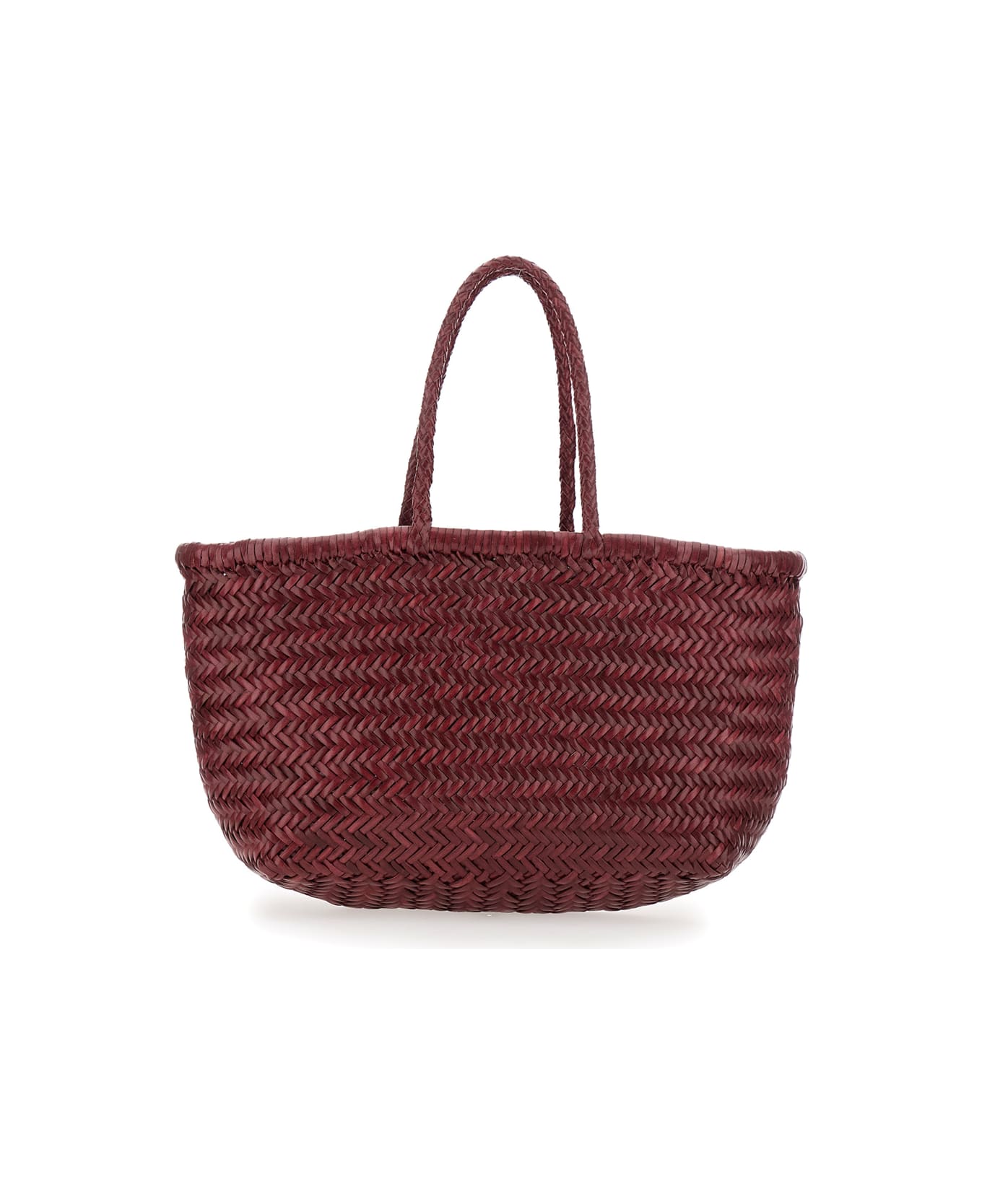 Dragon Diffusion 
bamboo Triple Jump
 Bordeaux Tote Bag In Woven Leather Woma - Bordeaux