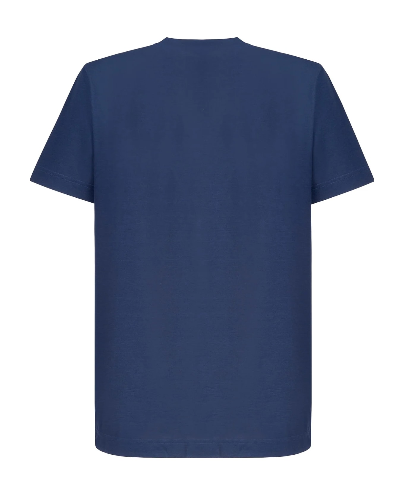 Zanone Tshirt Ice Cotton - Blue Copying シャツ