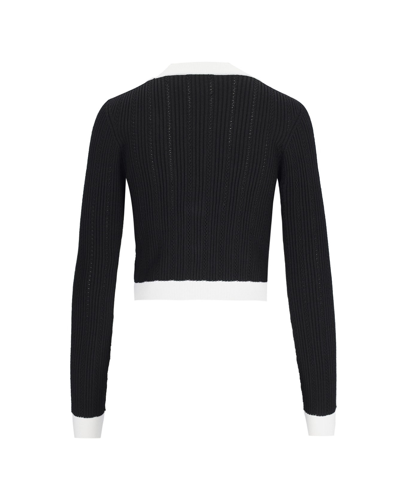 Balmain Knit Cropped Cardigan - Black  