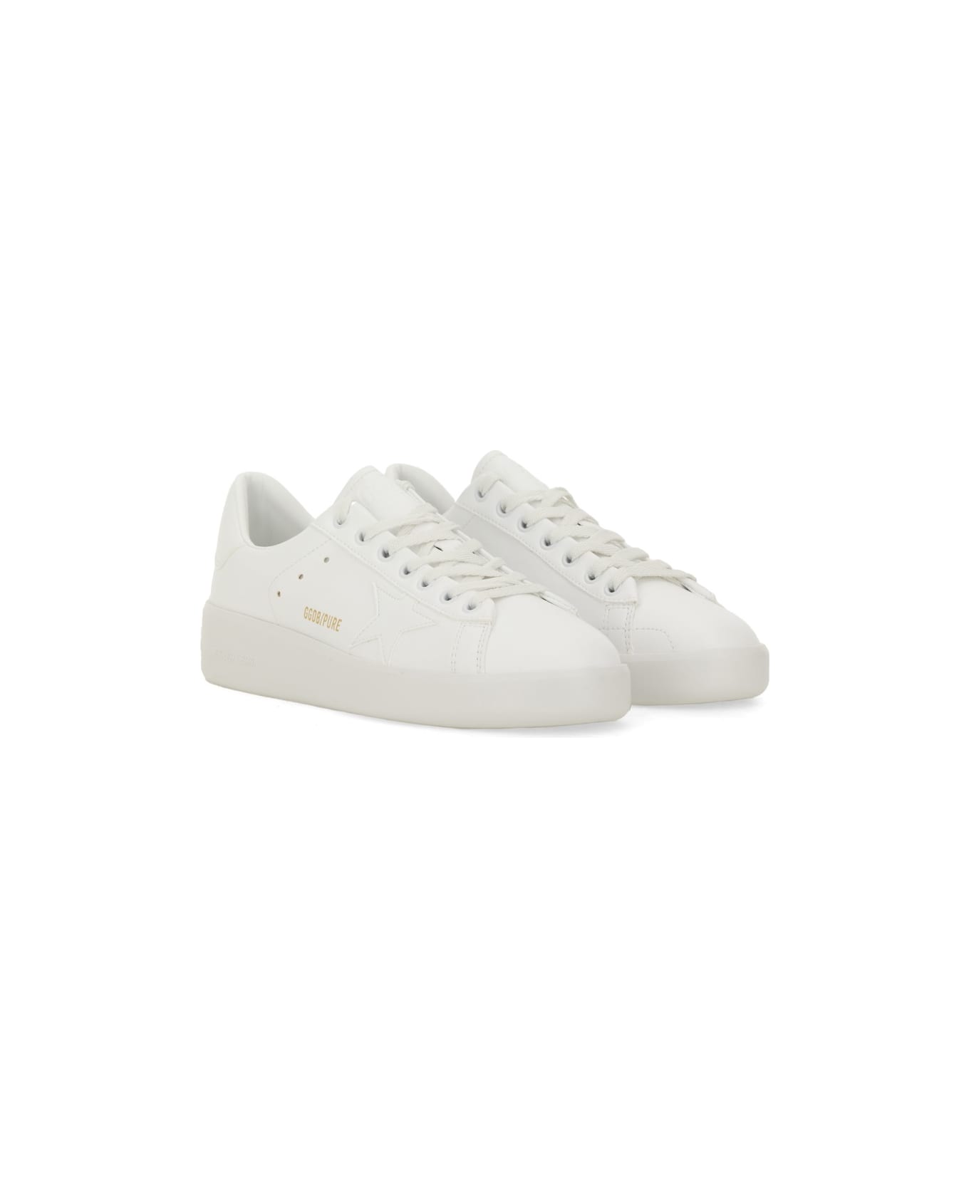 Golden Goose Purestar Sneaker With Logo - WHITE