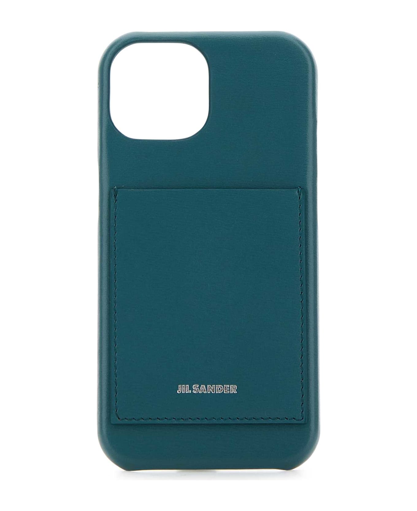 Jil Sander Petrol Blue Leather Iphone 15 Cover - 431