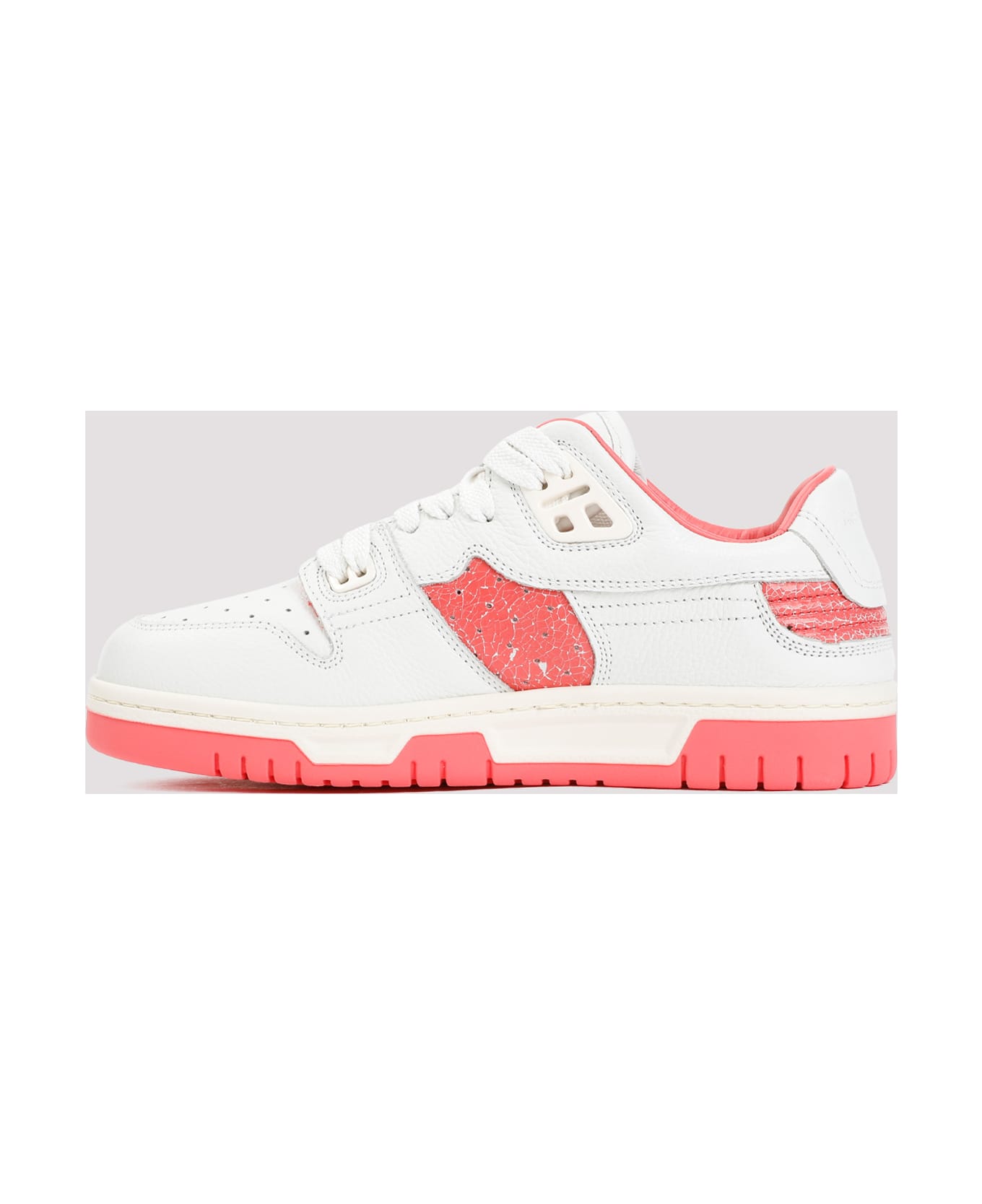 Acne Studios Low Top Leather Sneakers - Dna White Electric Pink