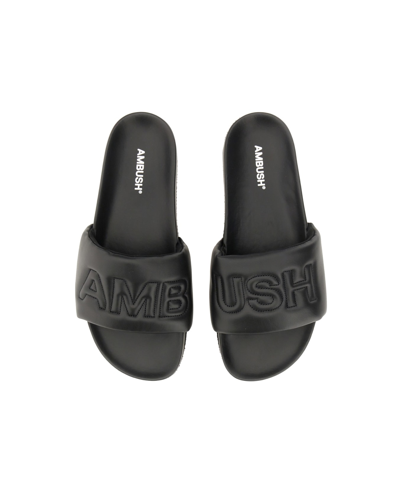 AMBUSH Leather Slide Sandal - BLACK