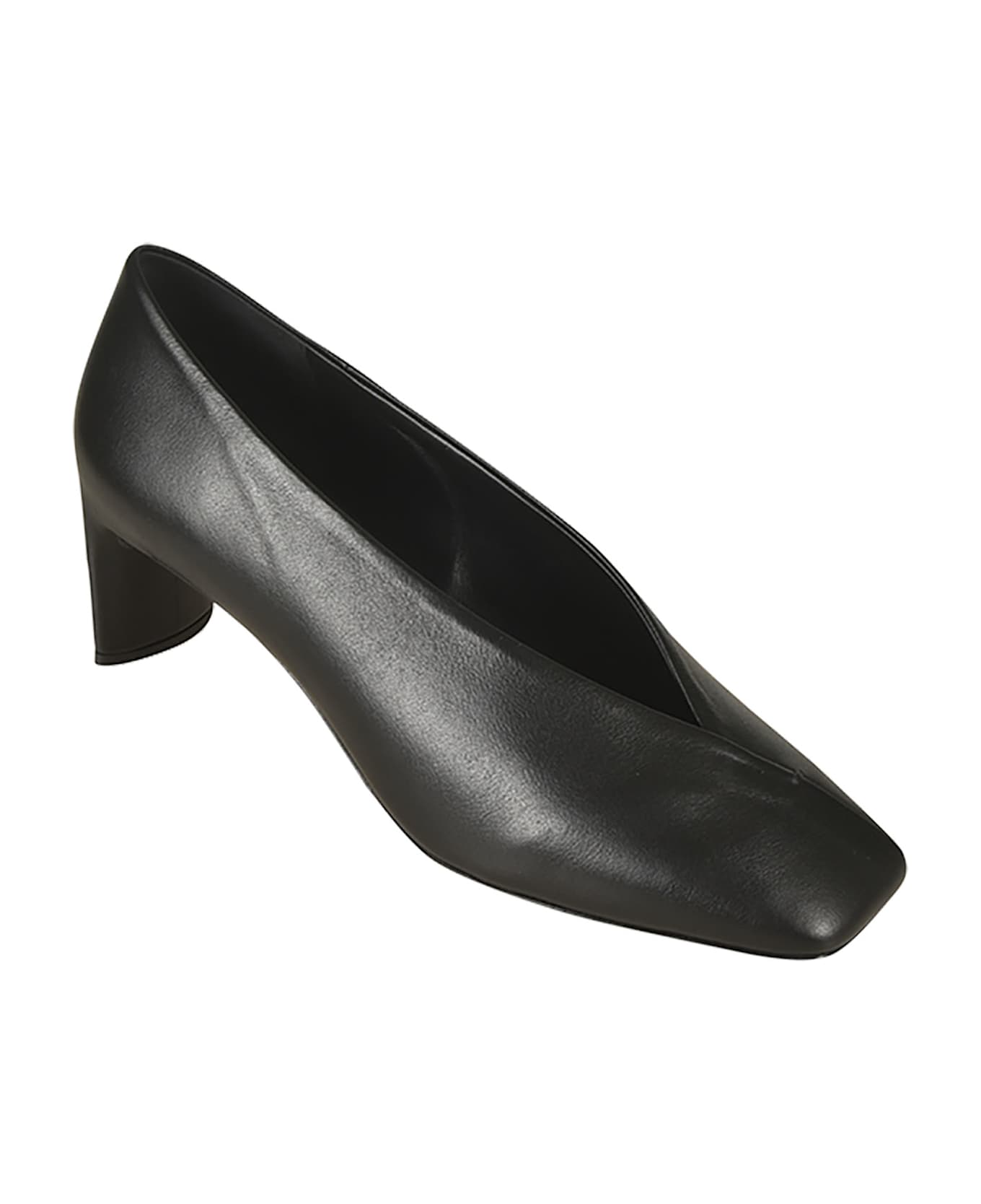 Del Carlo Square Toe Slide-on Pumps - Black