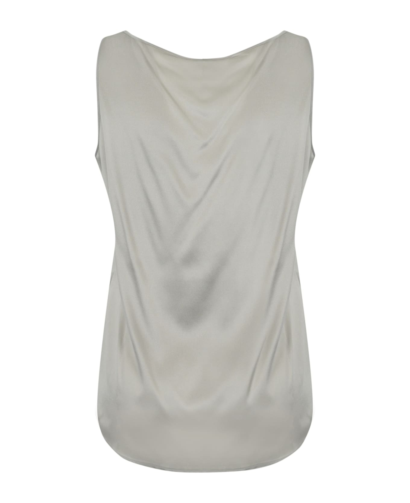 Max Mara Pan Tank Top In Silk Satin - Sabbia