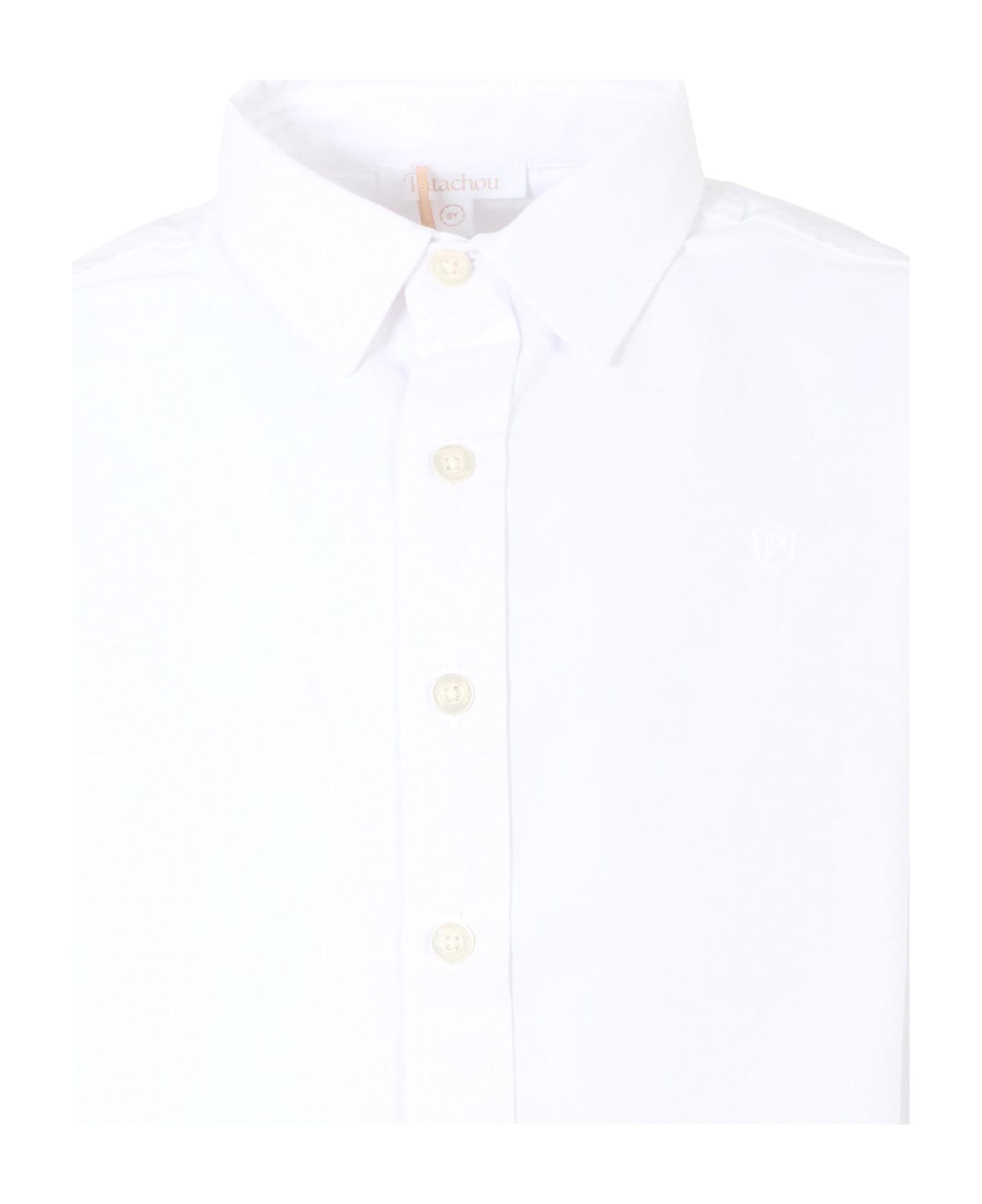 Patachou White Shirt For Boy With Logo - White