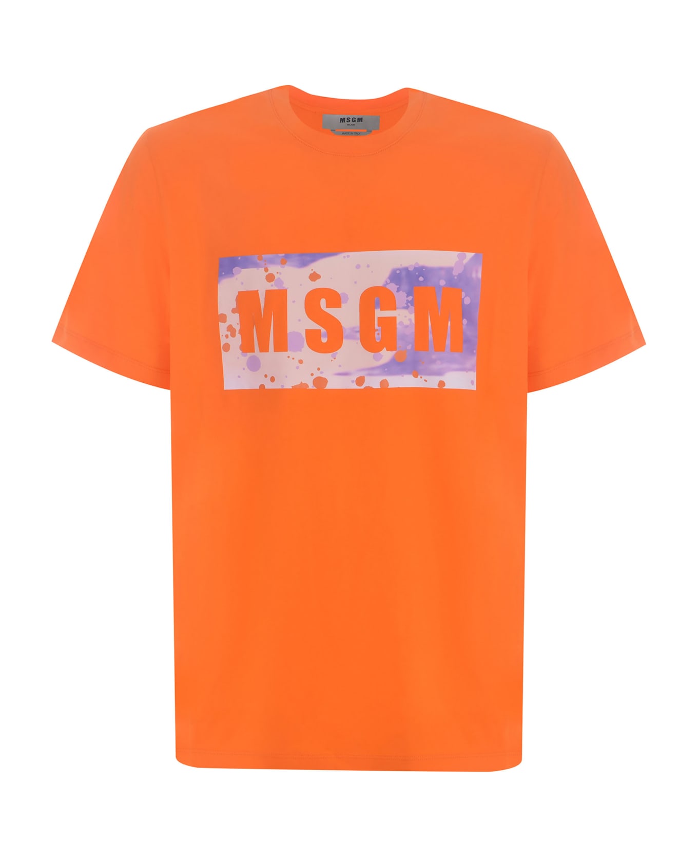 MSGM T-shirt Msgm "camo" Made Of Cotton - Arancione