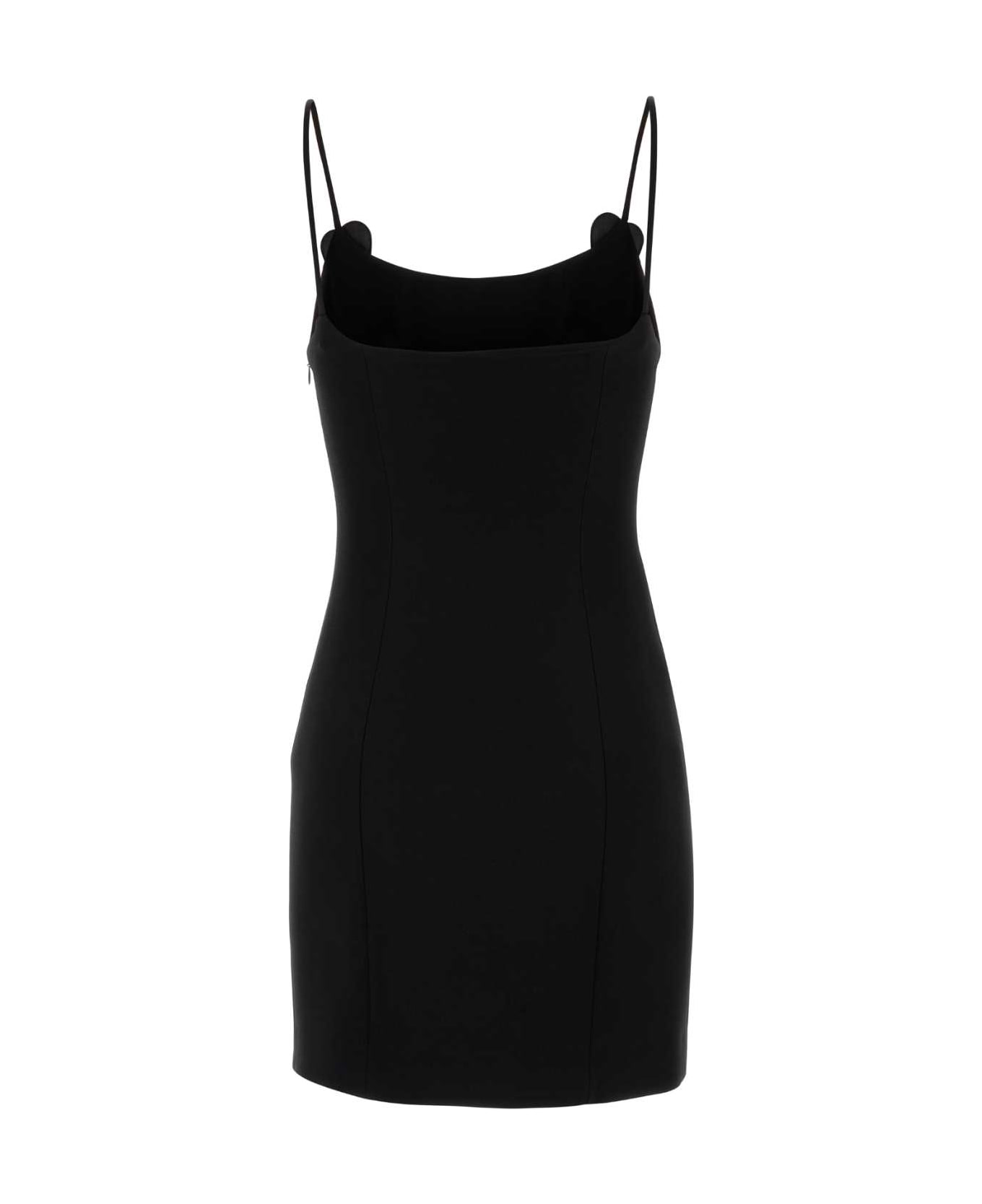 ワンピース Blumarine FW25 Black cady mini dress (2A684A N0990) Blumarine Black Stretch Cady Mini Dress | italist