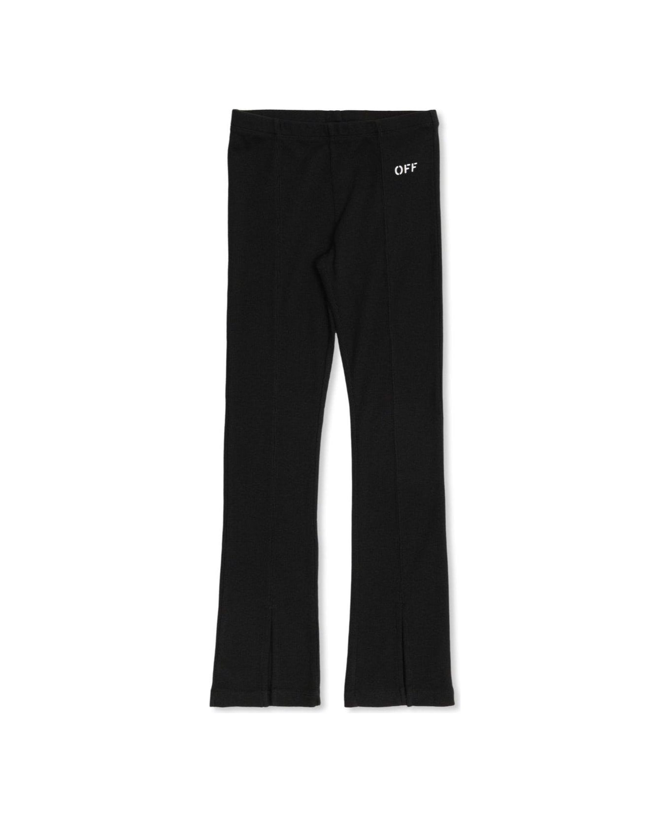 Off-White Logo Printed Trousers - Black White