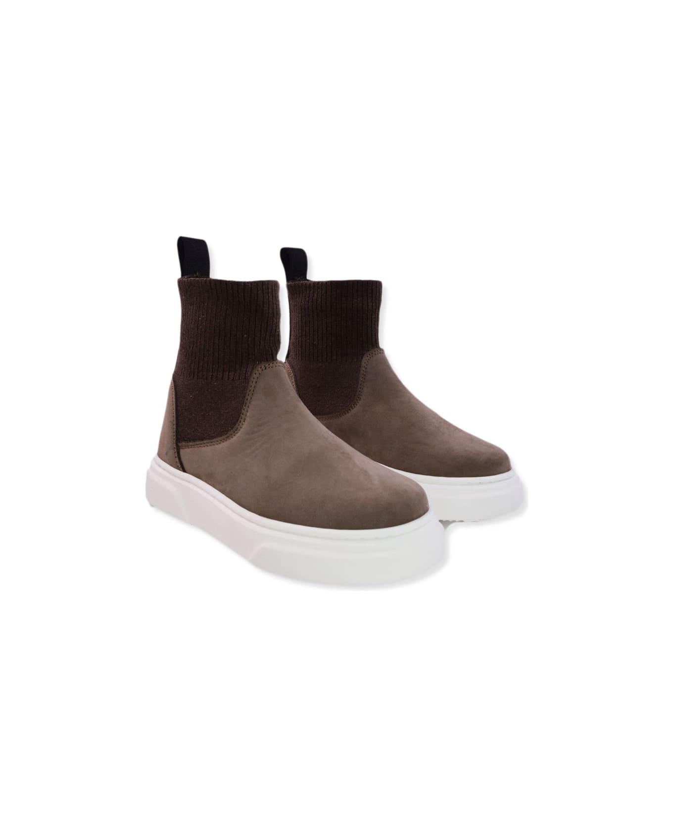 Andrea Montelpare Ankle Boot In Suede Leather - Brown