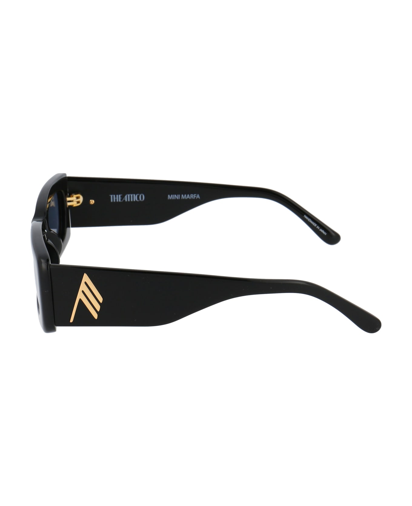 The Attico Mini Marfa Sunglasses - BLACK/YELLOWGOLD/GREY