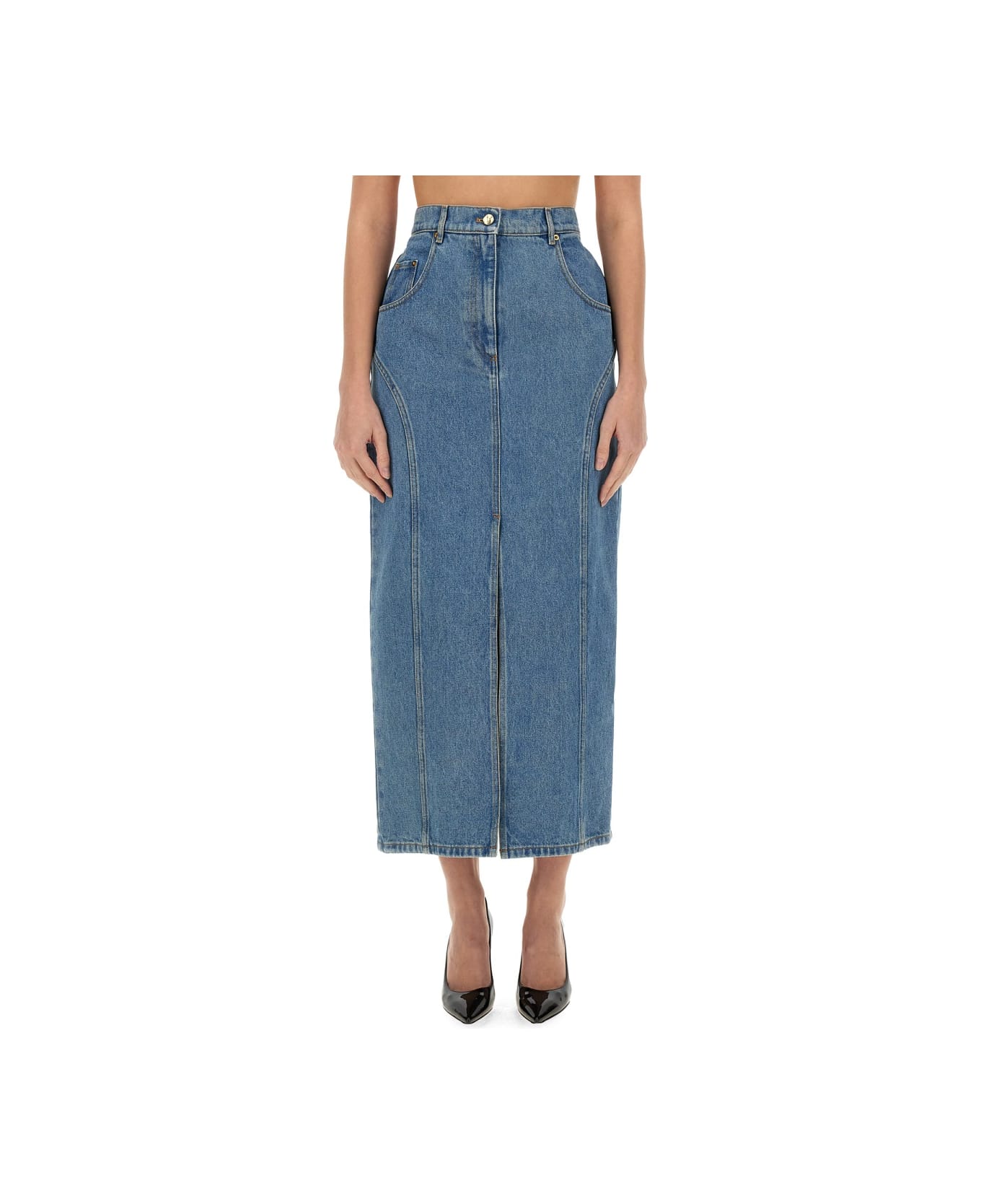 Nina Ricci Long Denim Skirt - DENIM