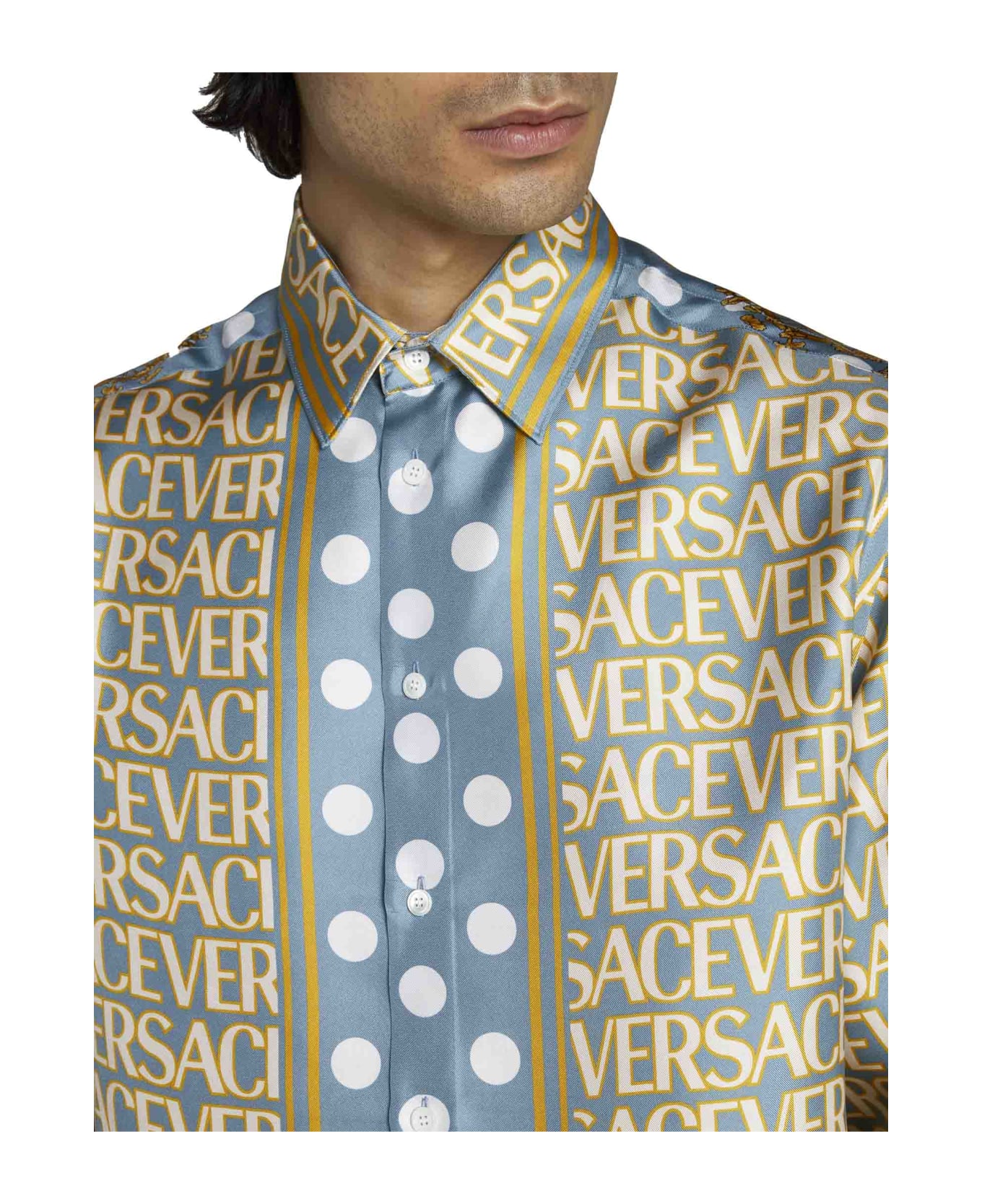 Versace Shirt In Silk Twill - Multicolor