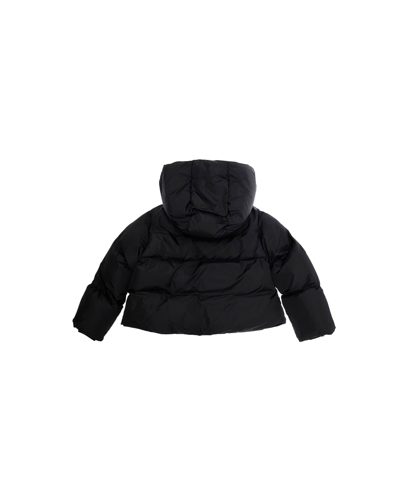 MM6 Maison Margiela Black Jacket With Hood And Front Zip Pockets In Tech Fabric Boy - Black