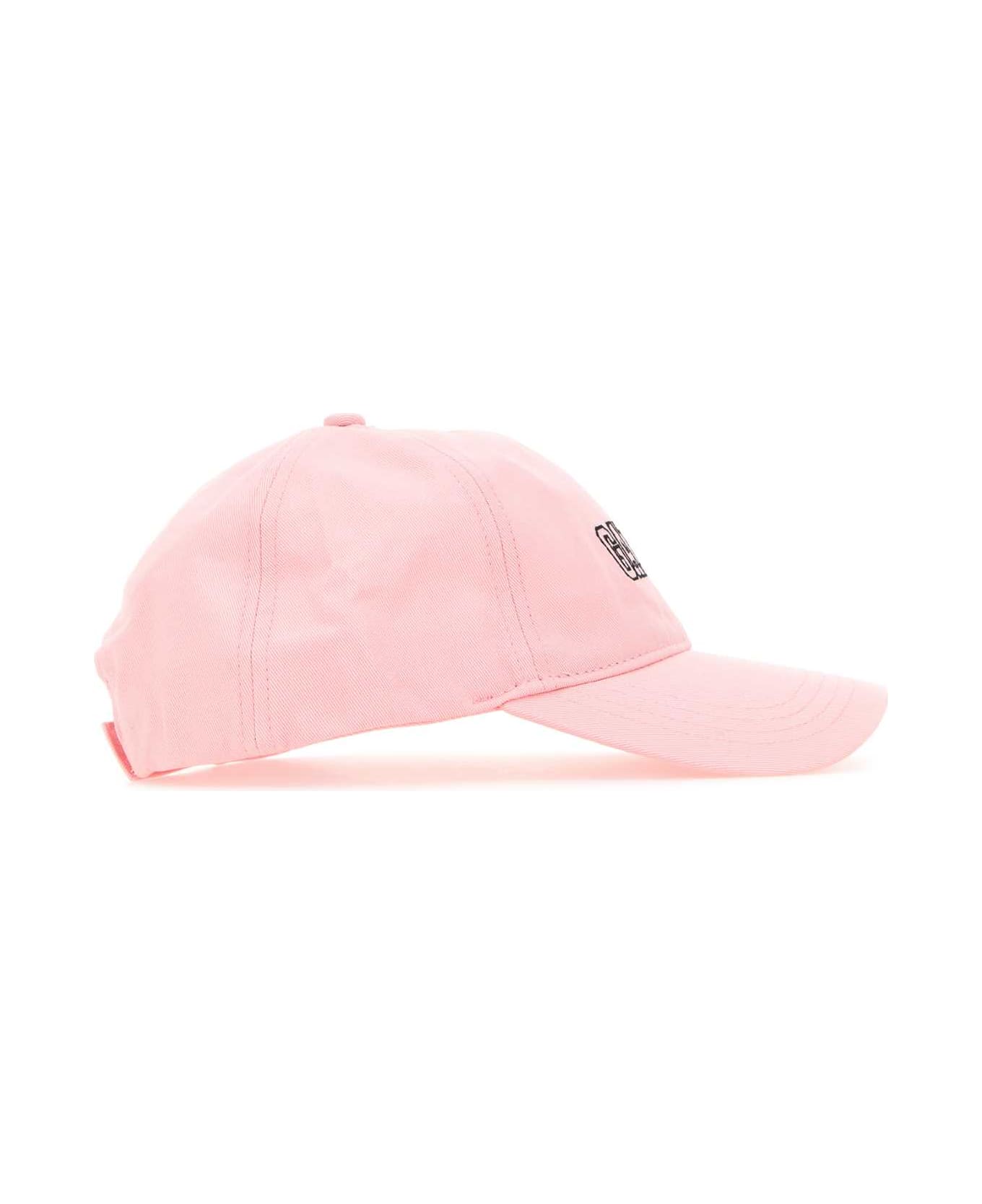 Ganni Pink Cotton Baseball Cap - SWEETLILAC