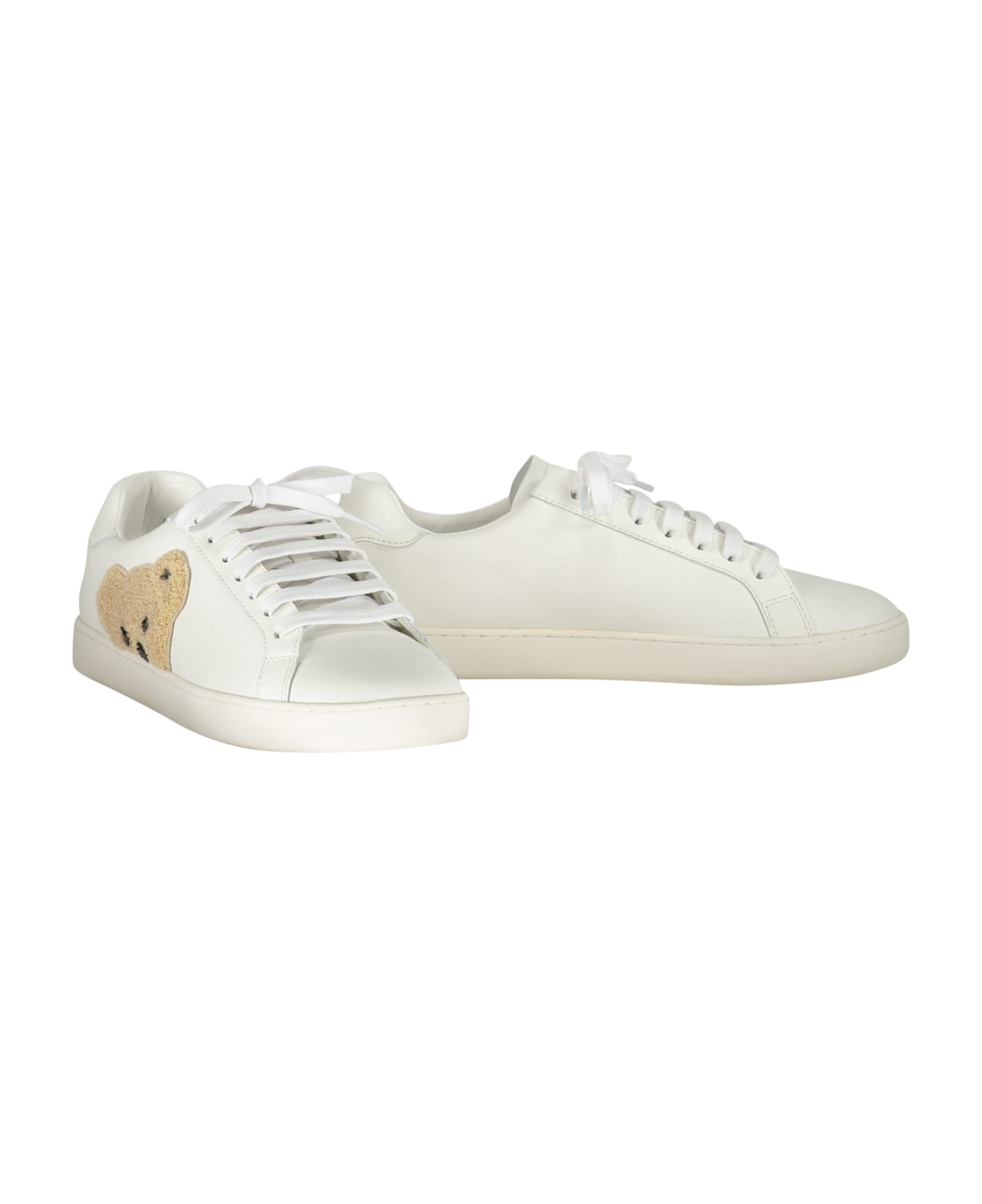 Palm Angels New Teddy Bear Leather Low-top Sneakers - White スニーカー
