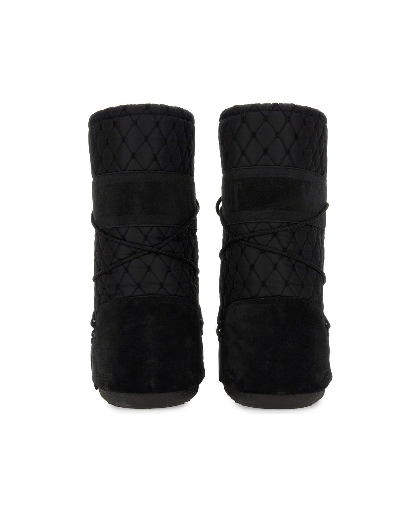 Moon Boot Icon Quilted Lace-up Snow Boots - BLACK