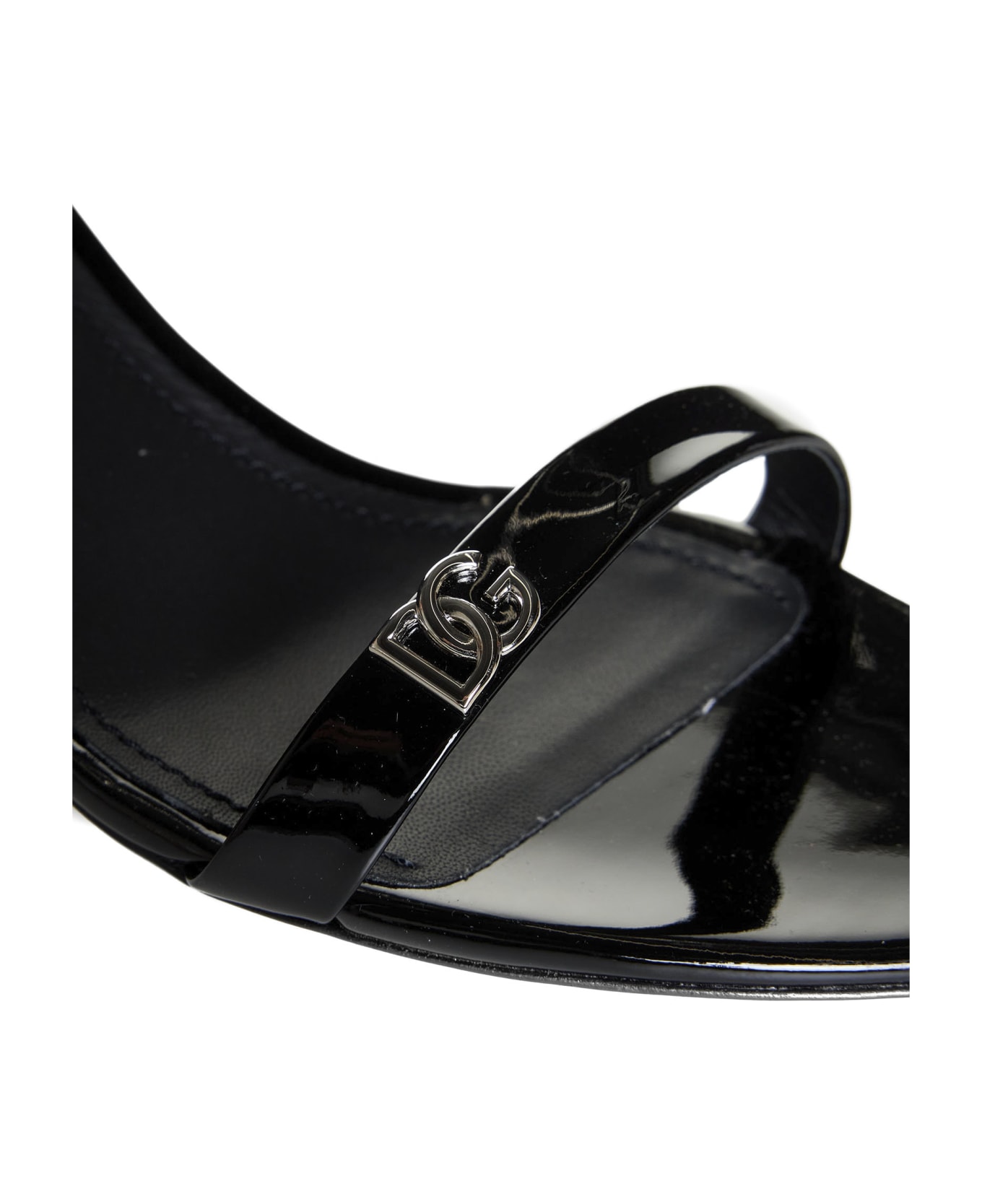Dolce & Gabbana Dg Logo Leather Sandals - Black サンダル
