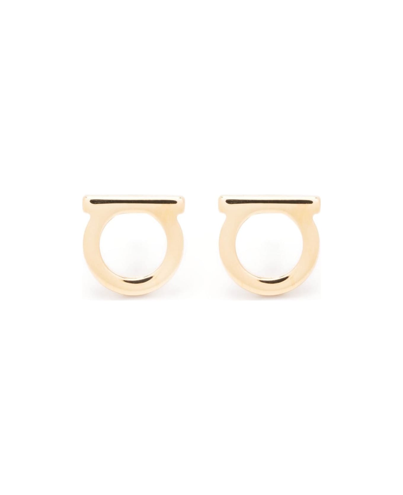 Ferragamo Gold-colored Gancini Earrings In Brass Woman - Metallic