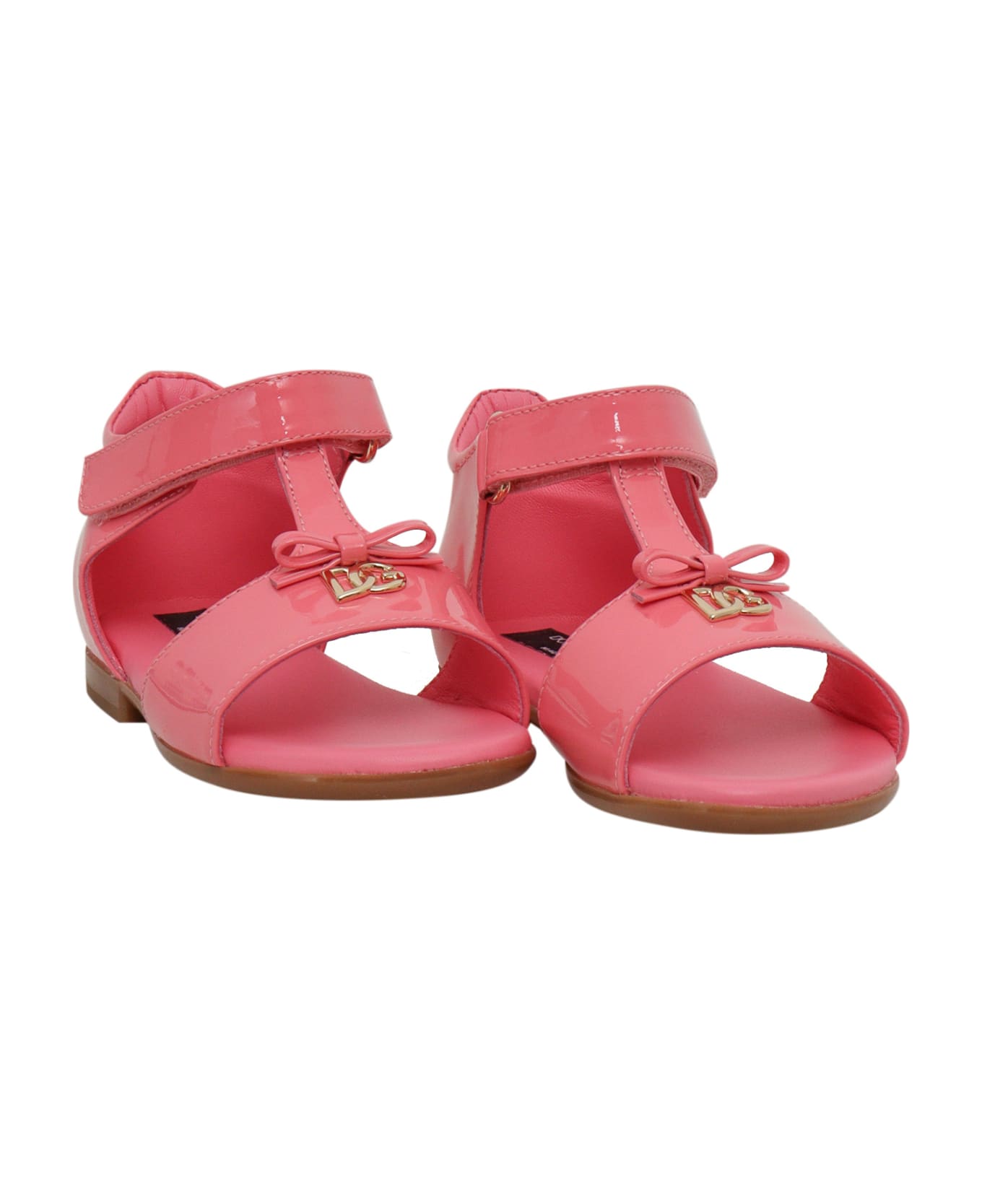 Dolce & Gabbana D&g Leather Pink Sandals - FUCHSIA