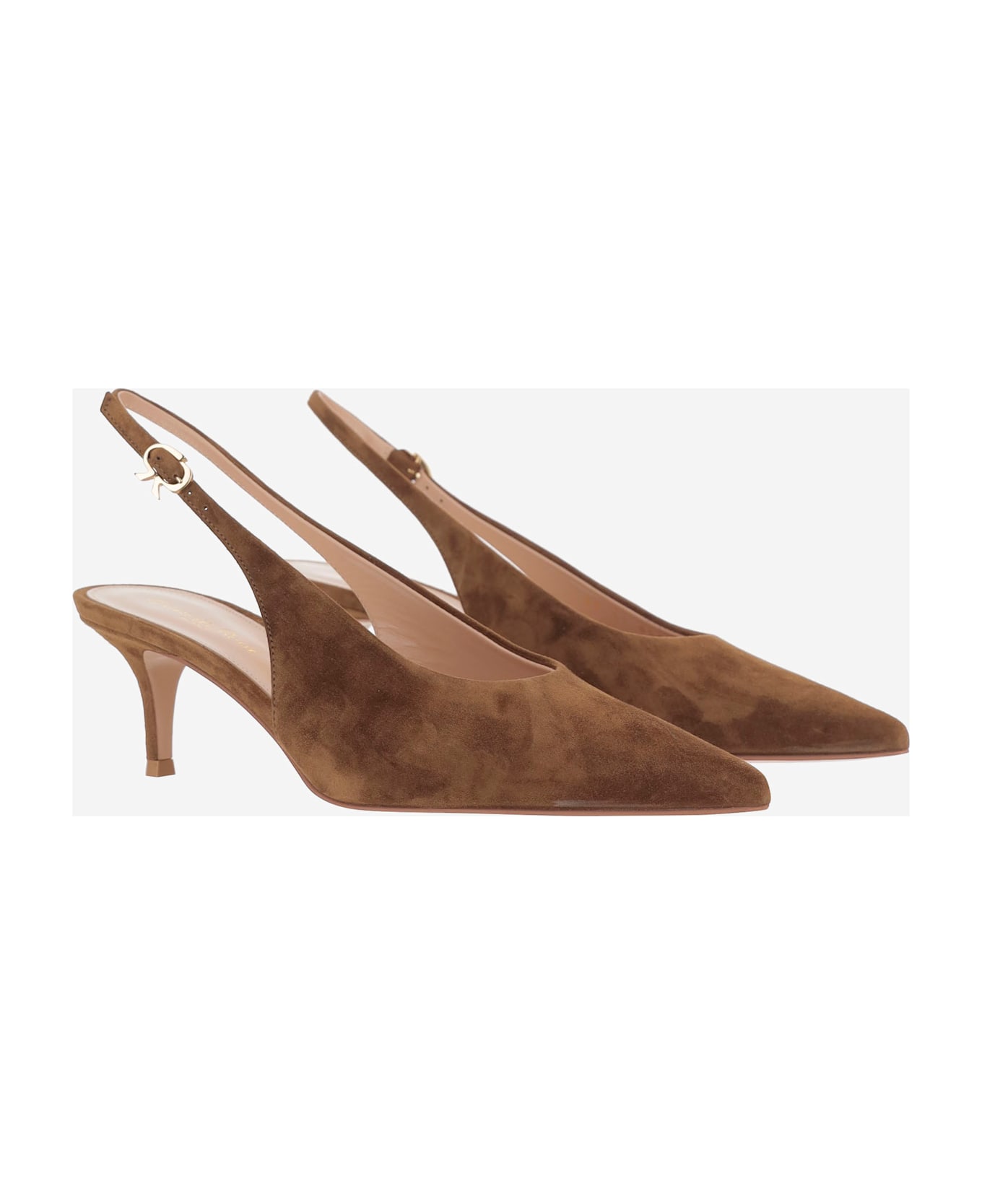 Gianvito Rossi Robbie Suede Leather Slingback - Brown