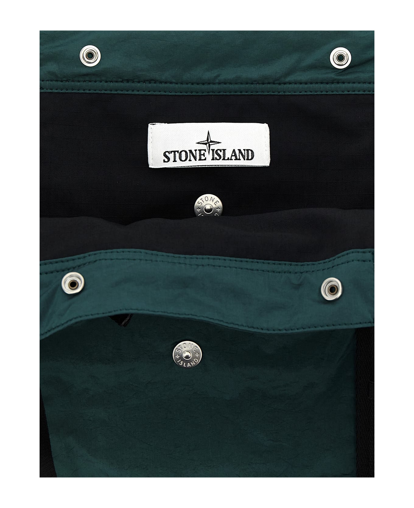 Stone Island Logo Patch Shopping Bag - Green