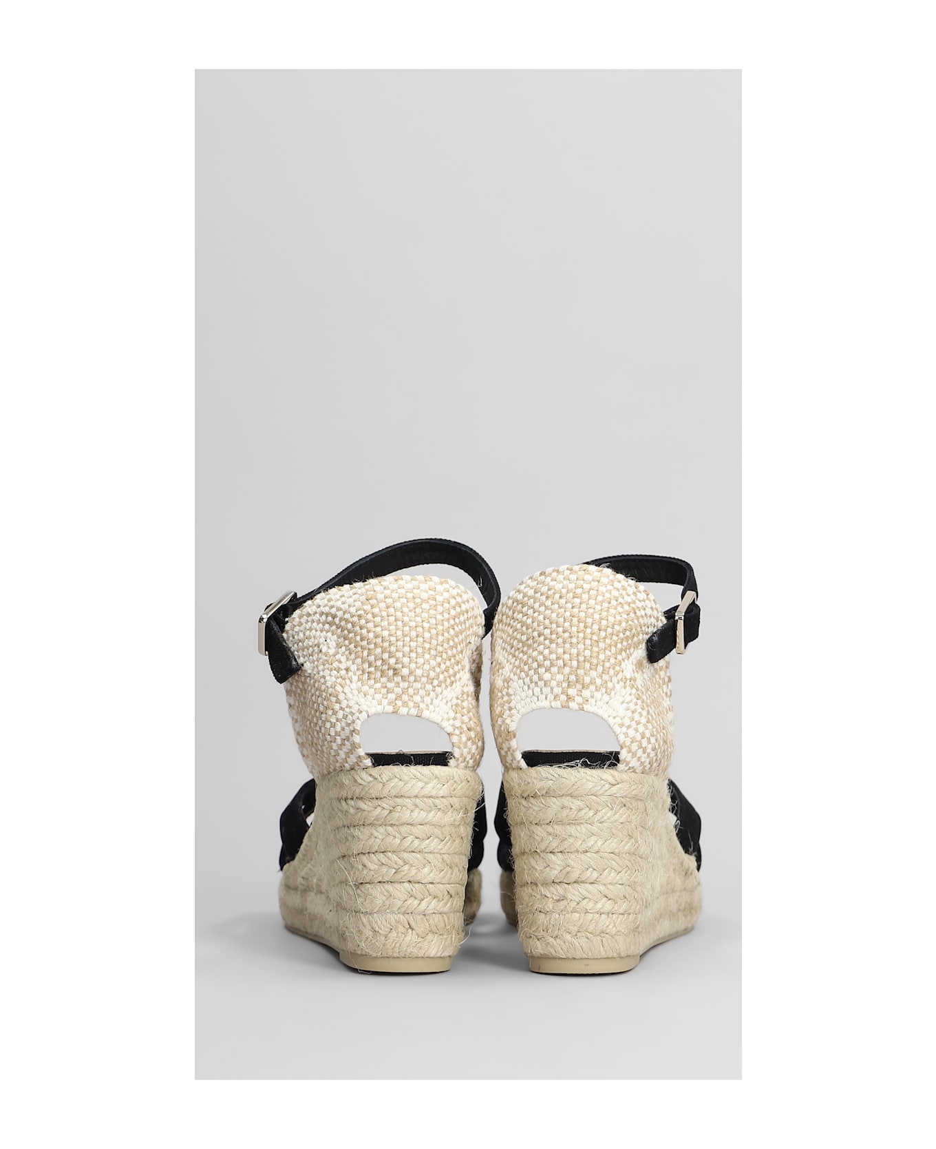 Castañer Bruna-6-001 Wedges In Black Canvas - black