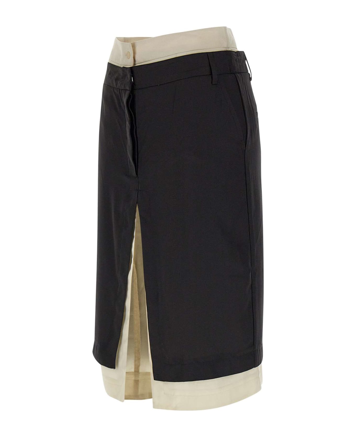 REMAIN Birger Christensen "two Layer Midi" Skirt - BLACK スカート