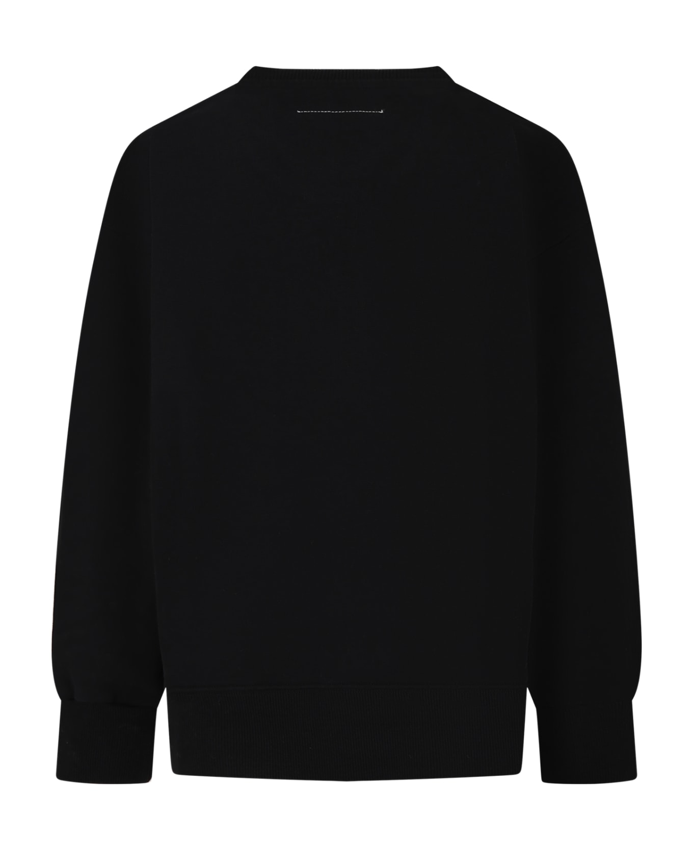 MM6 Maison Margiela Black Sweatshirt For Kids - M6900 ニットウェア＆スウェットシャツ