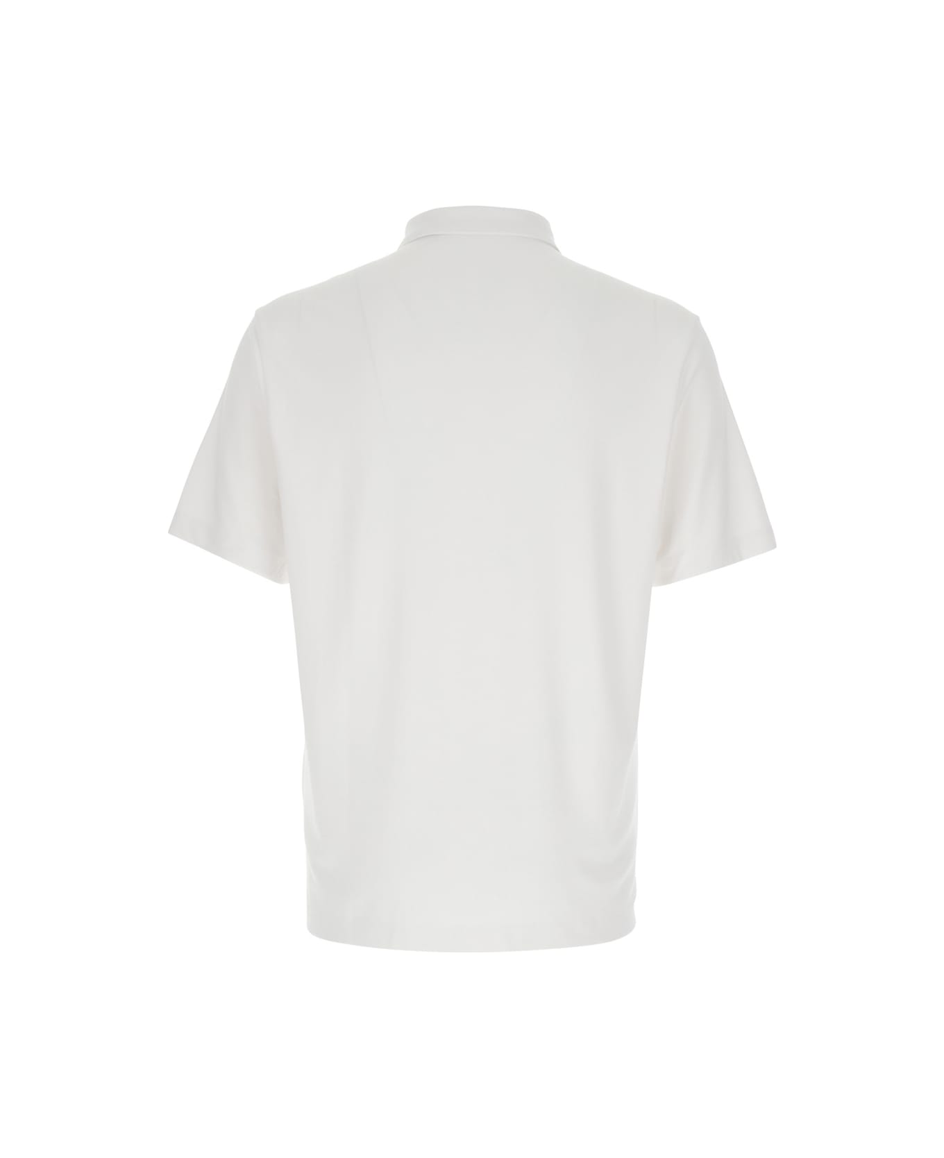 Theory White Polo Shirt With Button Closure In Cotton Man - White