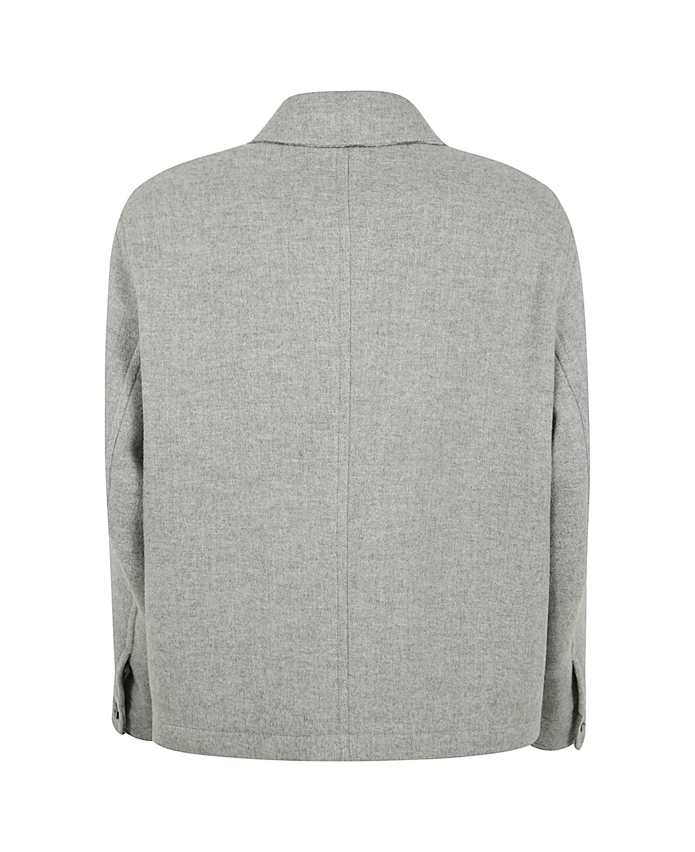 Versace Wool Blend Blouse Jacket - Concrete Melange