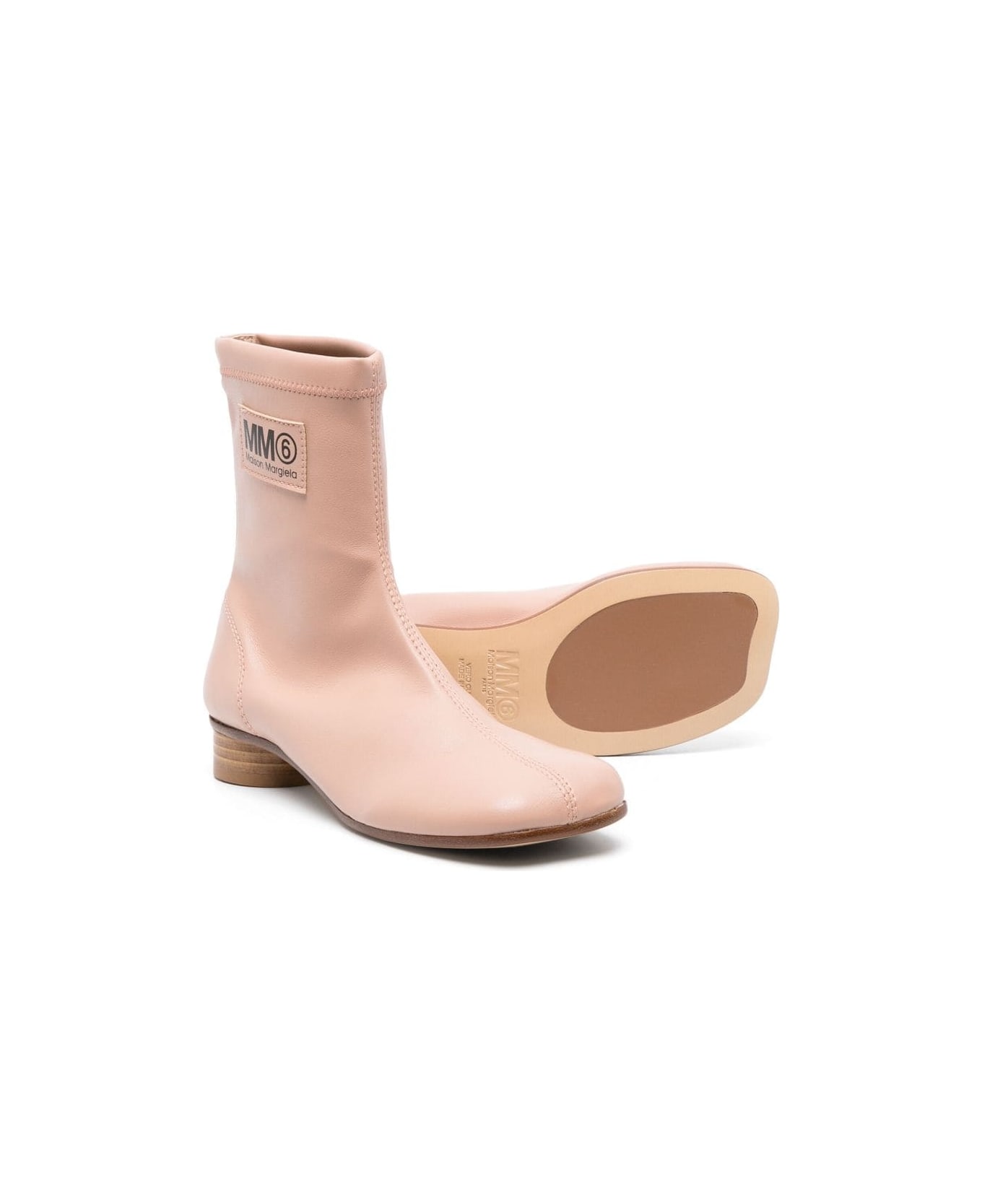 MM6 Maison Margiela Ankle Boots With Application - Pink シューズ