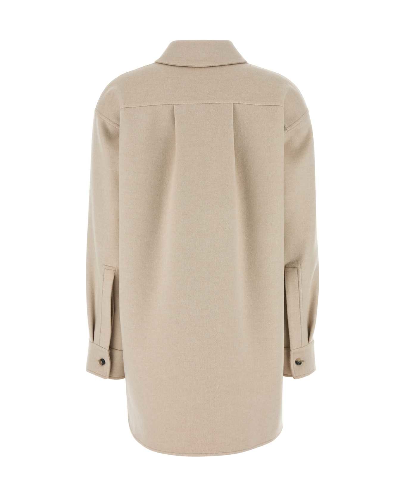 Loewe Sand Flannel Shirt - LIGHTBEIGEMELANGE