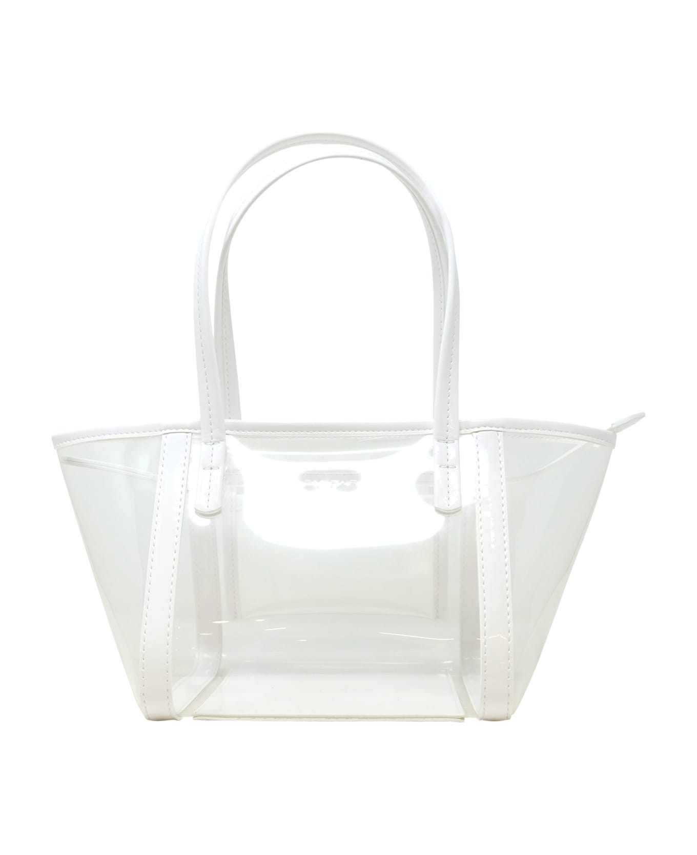 BY FAR Bar Tote Transparent White Pu Handbag - WHITE トートバッグ
