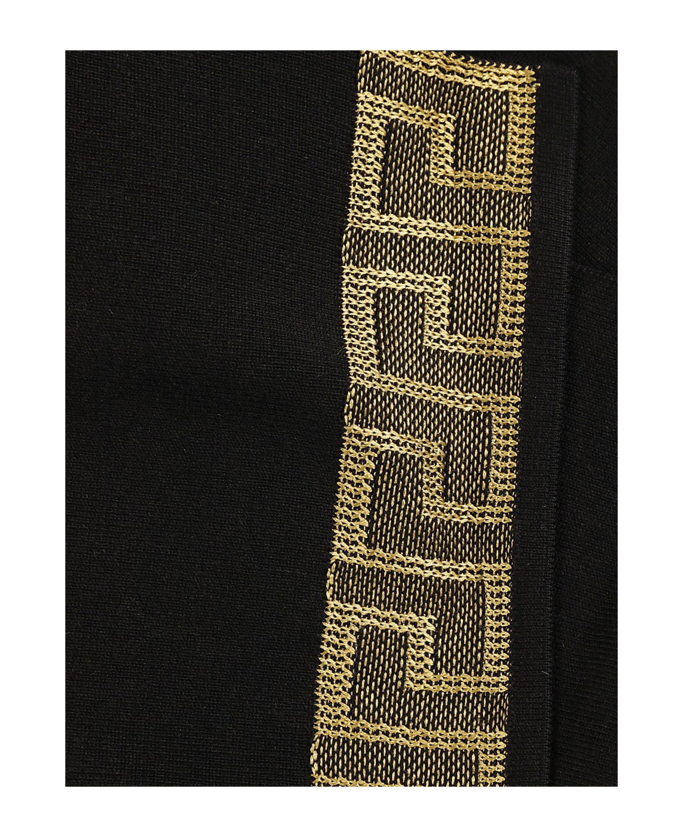Versace Logo Embroidered Scarf - Black