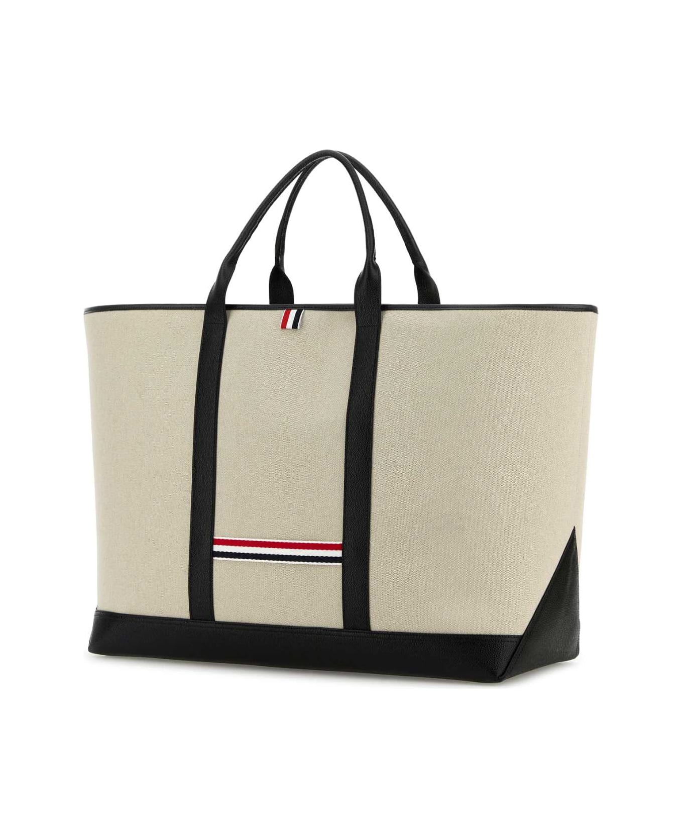 Thom Browne Sand Canvas Travel Bag - BLACK