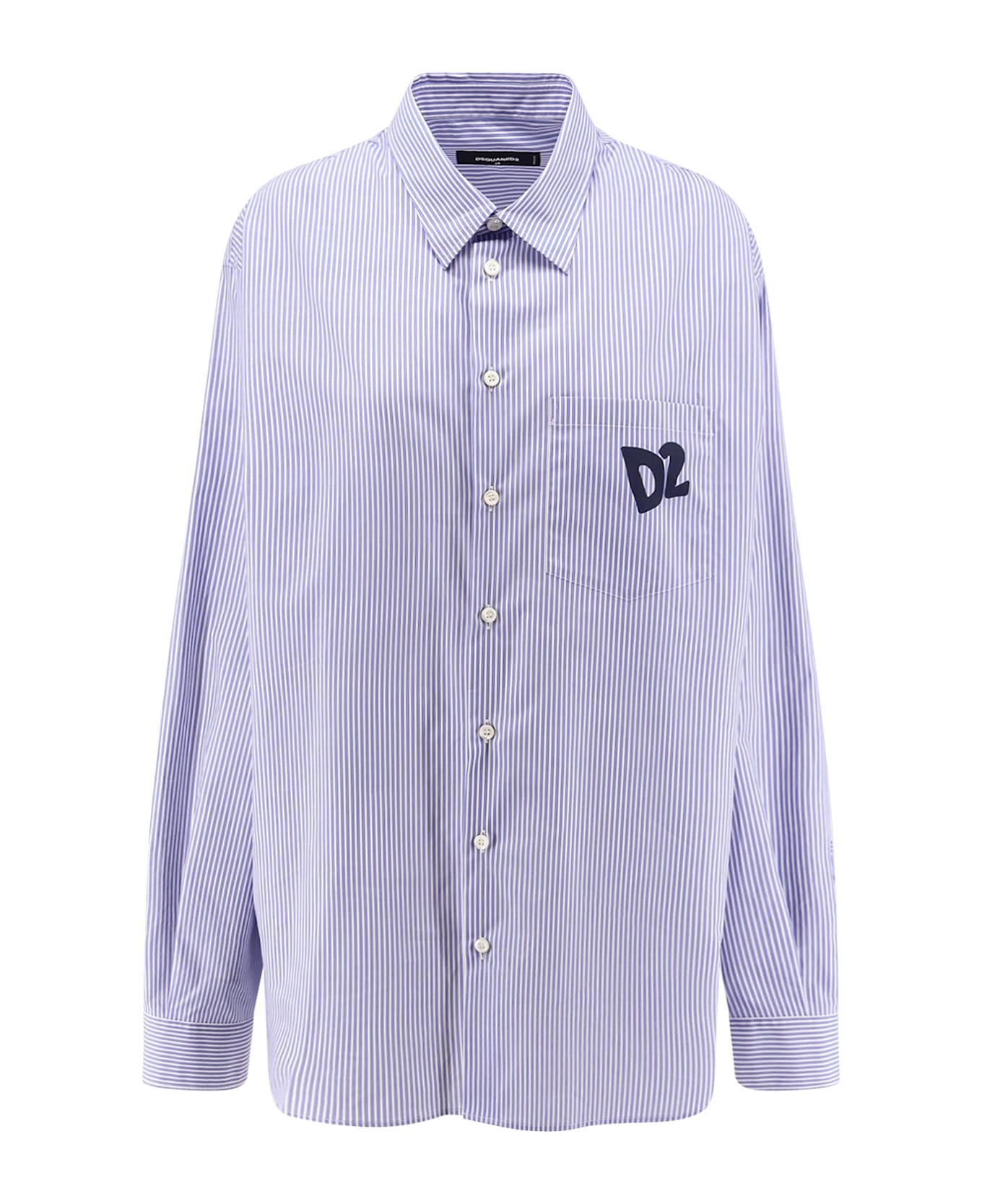 Dsquared2 Summer Lovers Oversized Striped Cotton Shirt - Light Blue