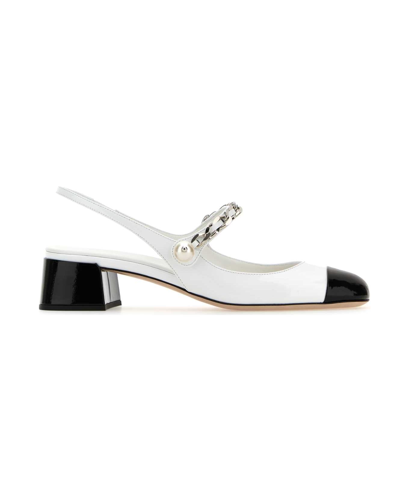 Miu Miu White Leather Pumps - BIANCONERO