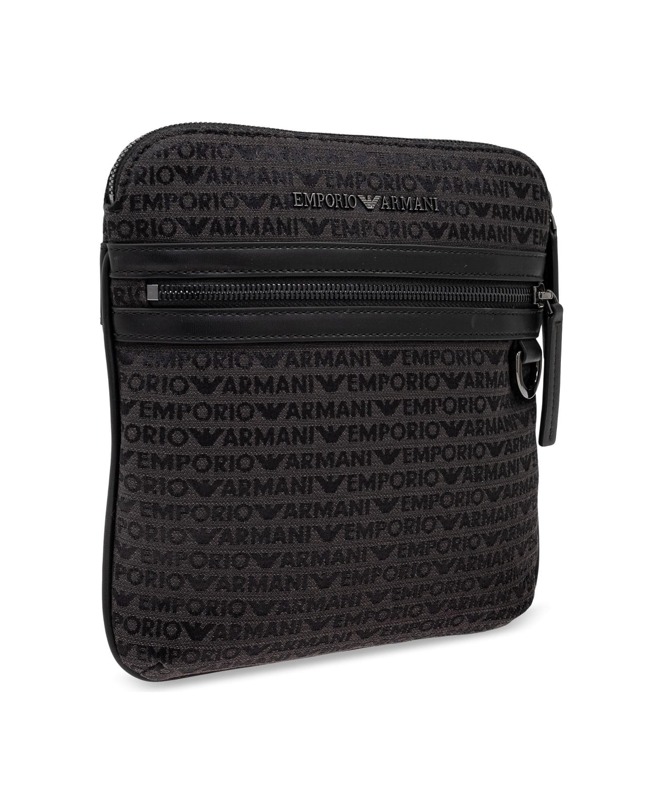 Emporio Armani Shoulder Bag With Monogram - Black