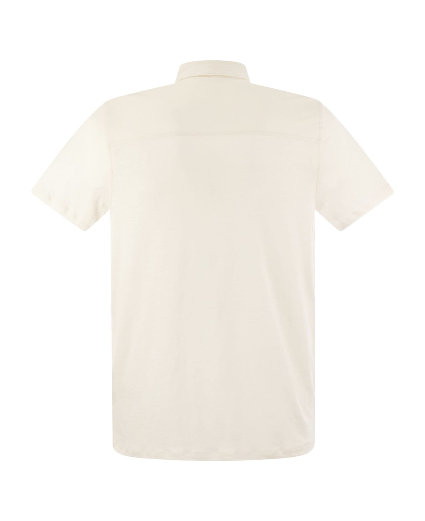 Majestic Filatures Linen Short-sleeved Polo Shirt - Cream ポロシャツ
