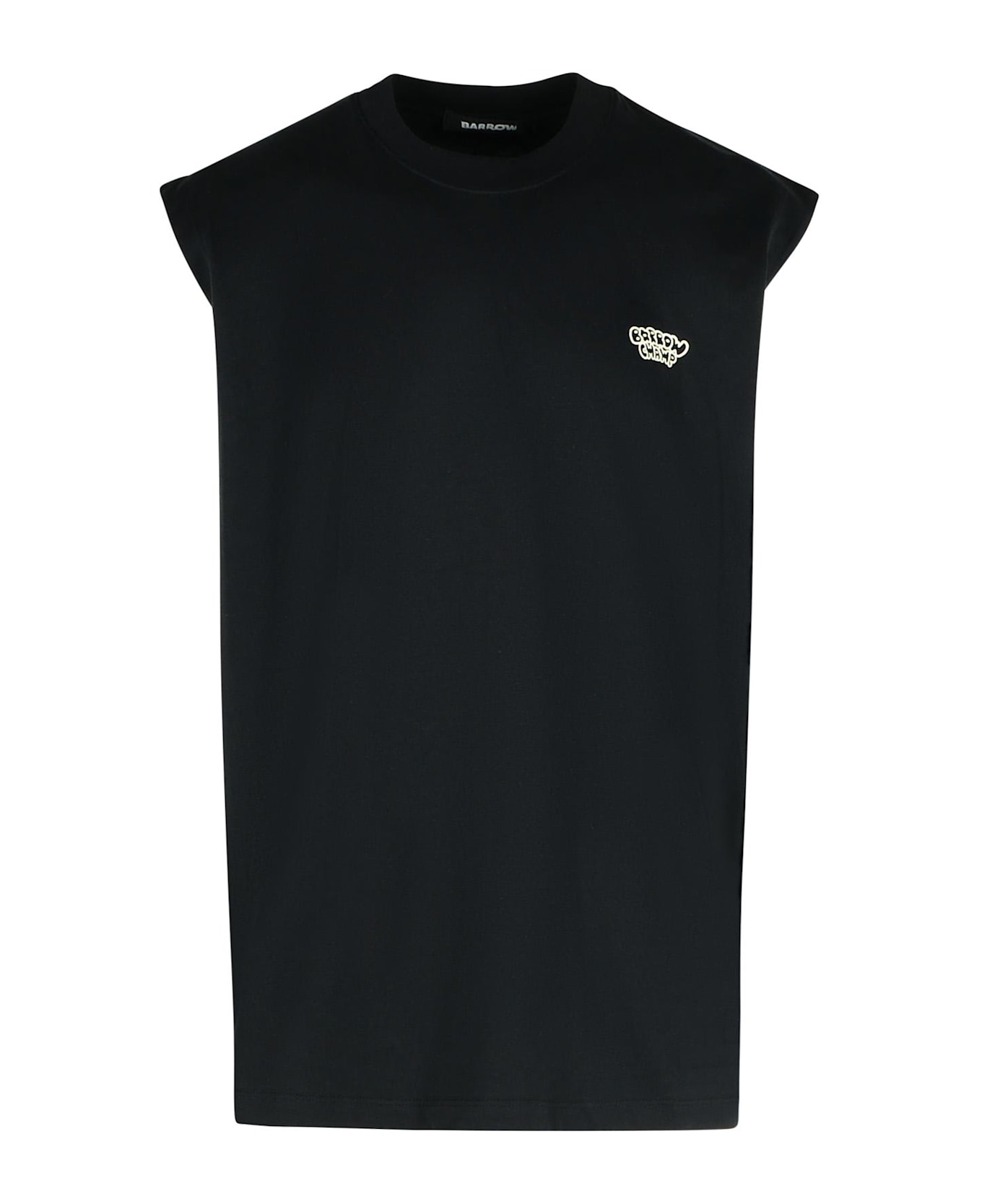 Barrow Black Cotton Tank Top - Black