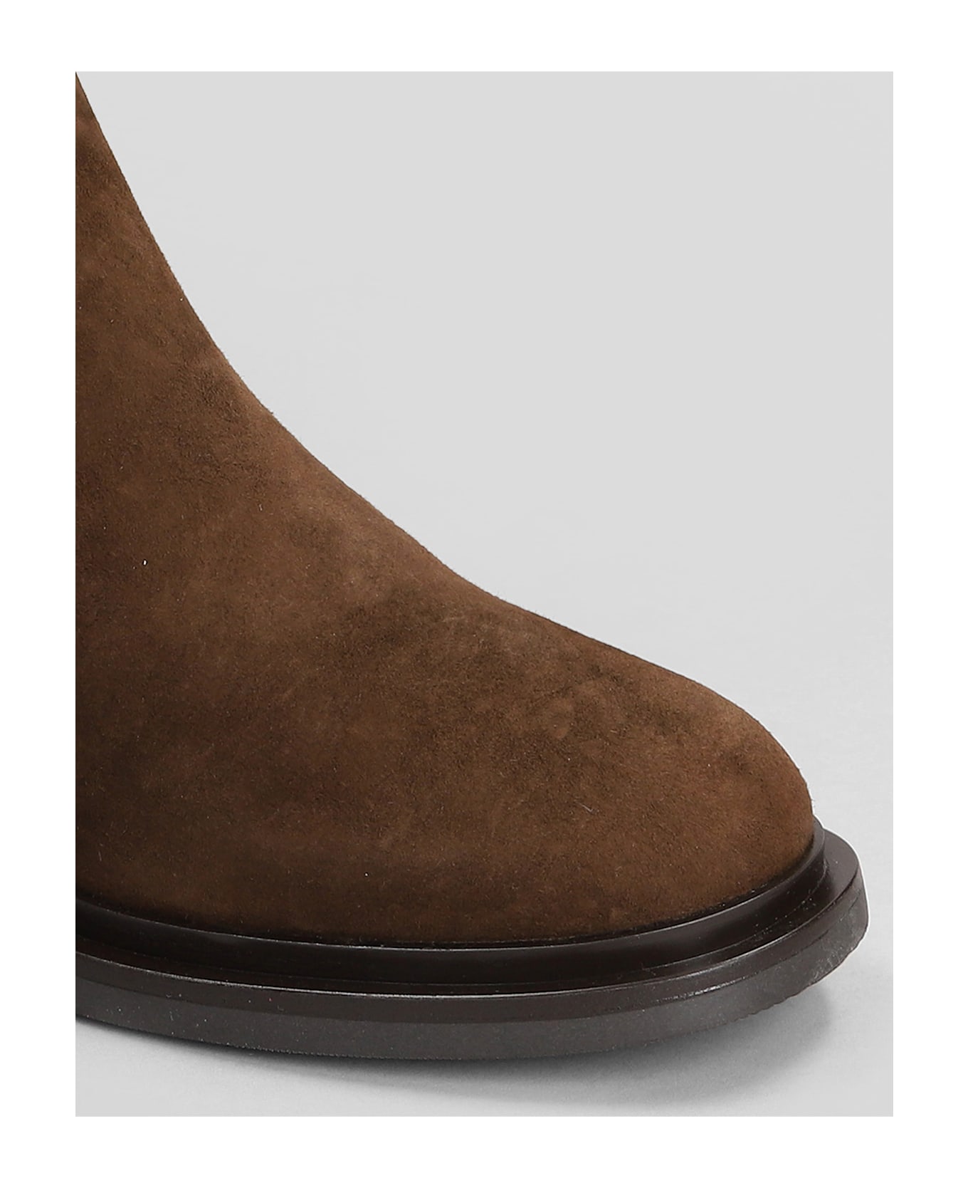 Julie Dee Low Heels Ankle Boots In Brown Suede - brown