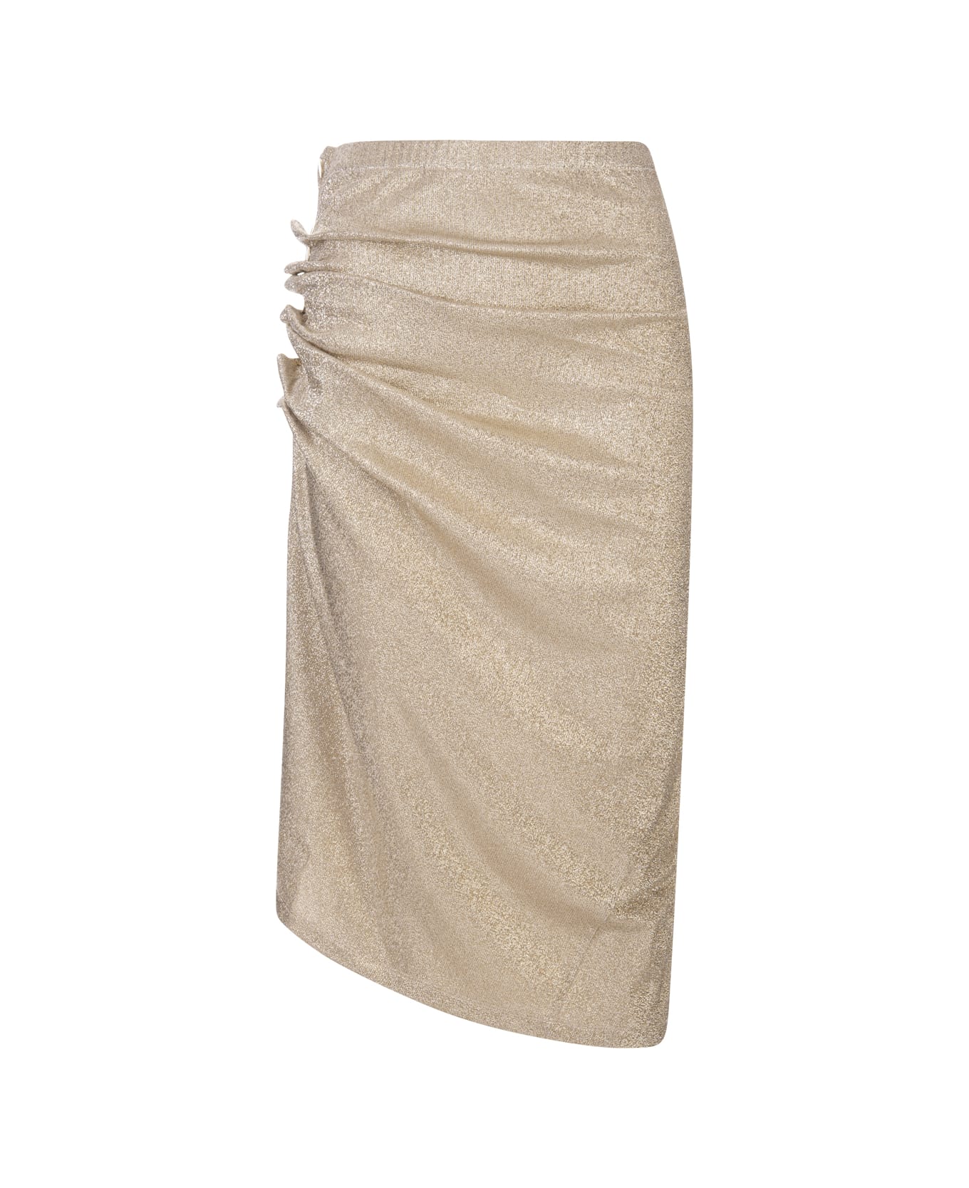 Paco Rabanne Gold Lurex Midi Skirt - Gold スカート