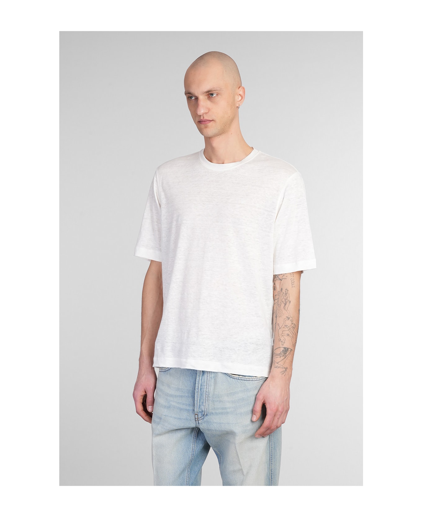 Lardini T-shirt In Beige Linen - beige