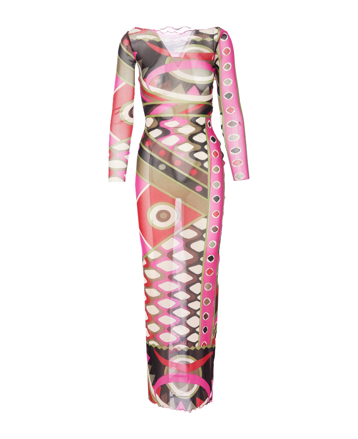 Pucci Vivara Print Long Dress - Fuchsia ワンピース＆ドレス