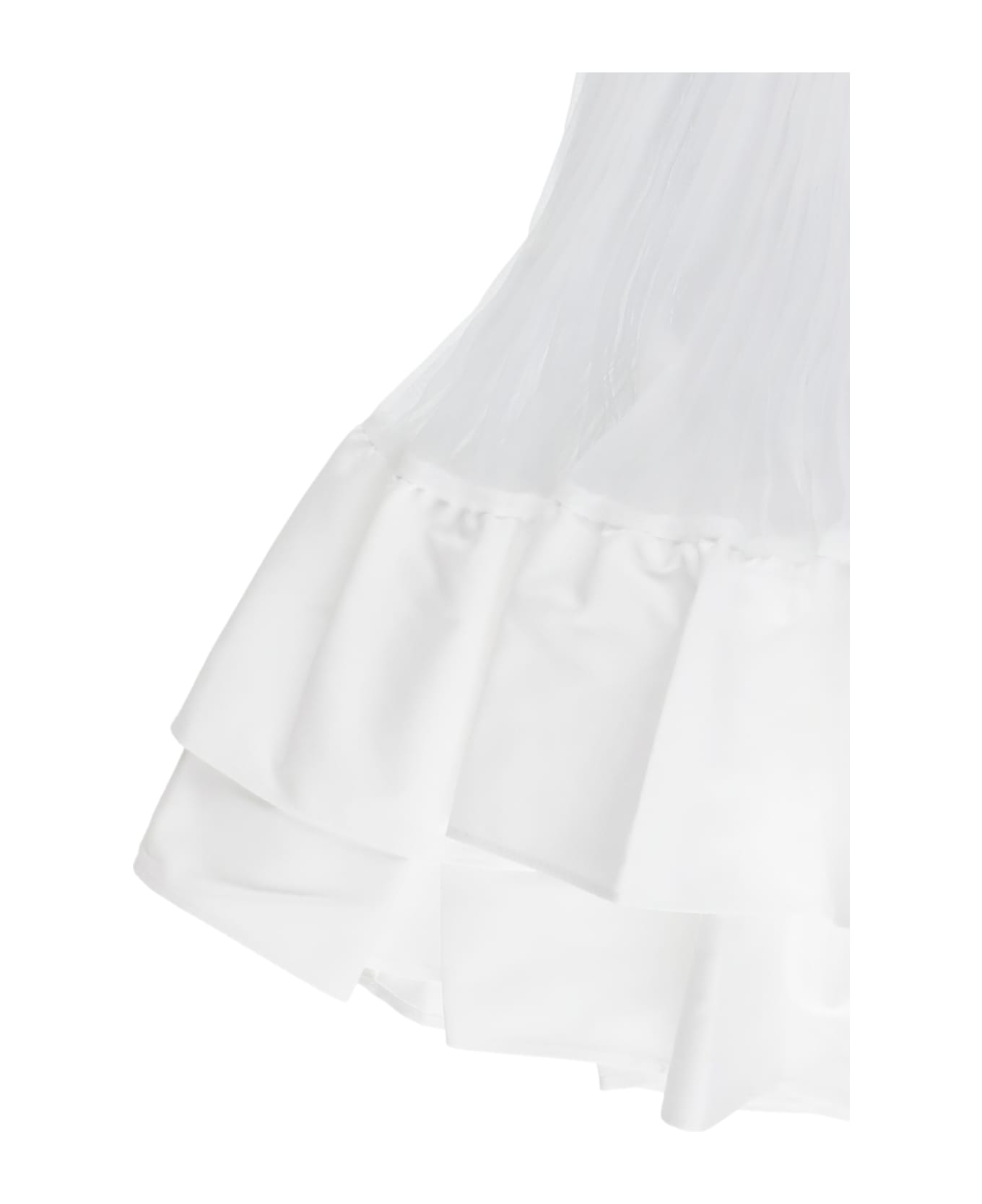 TwinSet Pleated Skirt With Logo - White
